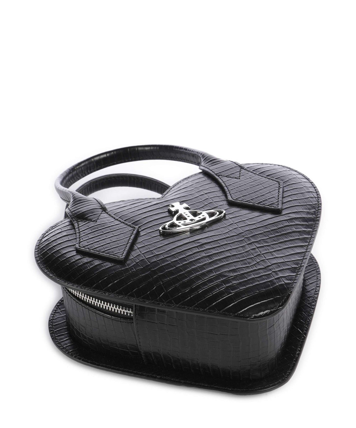 Vivienne Westwood Josephine Heart Embossed Croc Mini Handbag black
