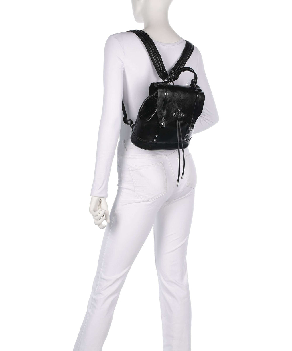 Vivienne Westwood Max Shiny Veget Tanned Small Backpack black