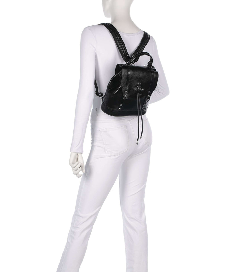 Vivienne Westwood Max Shiny Veget Tanned Small Backpack black