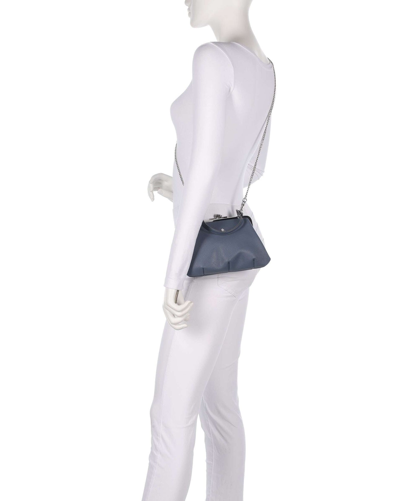 Vivienne Westwood Granny Frame Saffiano Handbag denim blue