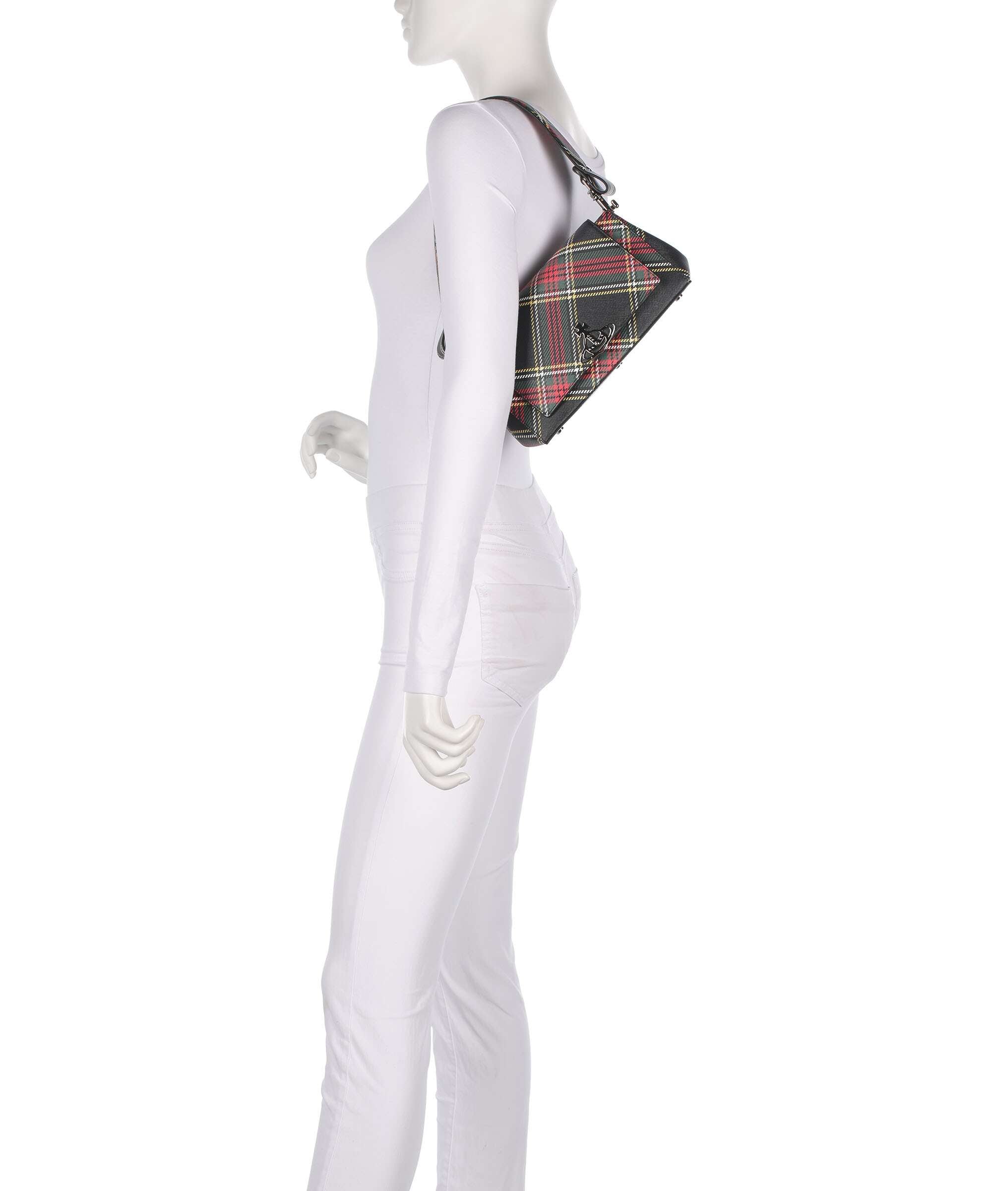 Vivienne Westwood Hazel Saffiano Printed Medium Shoulder bag chelsea tartan