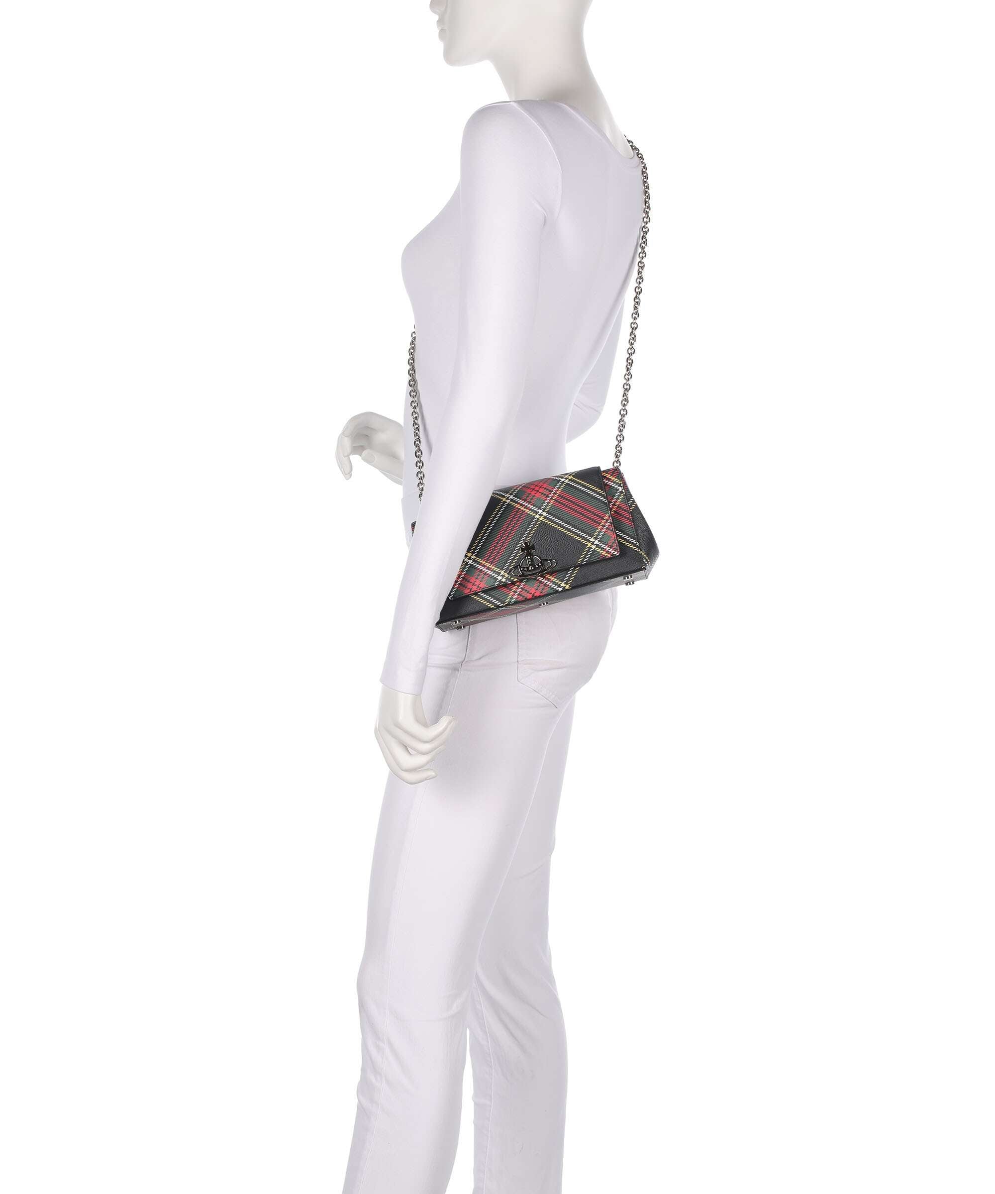 Vivienne Westwood Hazel Saffiano Printed Medium Shoulder bag chelsea tartan