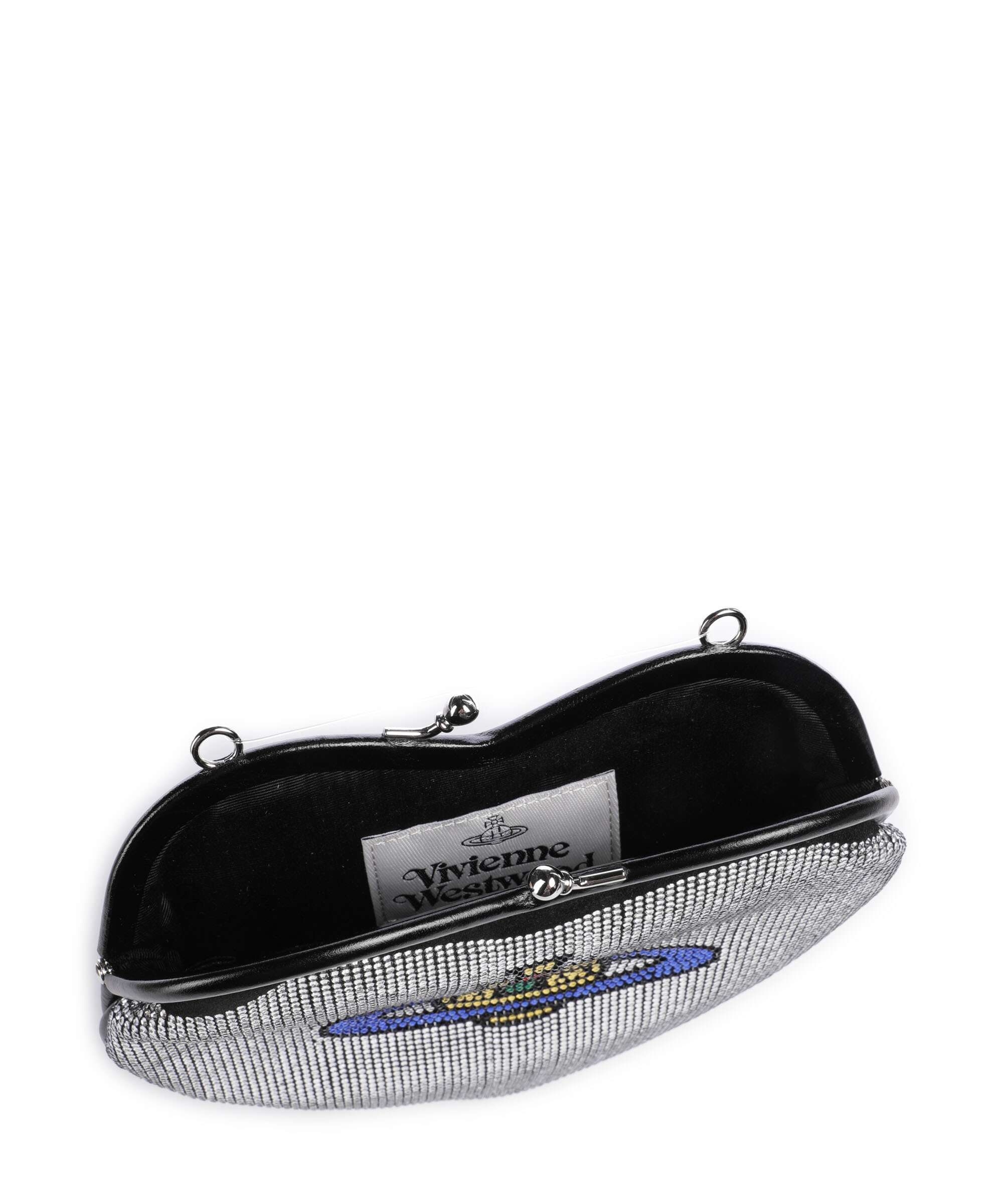 Vivienne Westwood Belle Heart Frame Diamante Crossbody bag silver