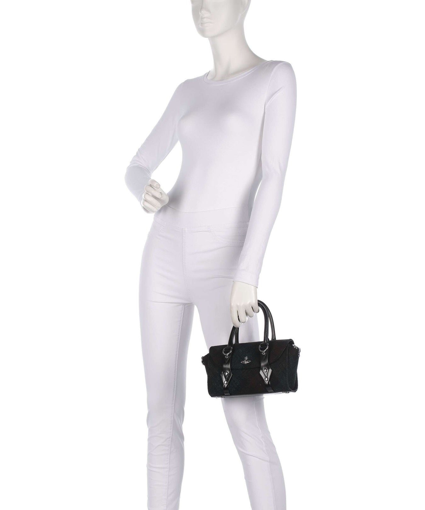 Vivienne Westwood Bettina Harris Tweed Check Mini Handbag dark check