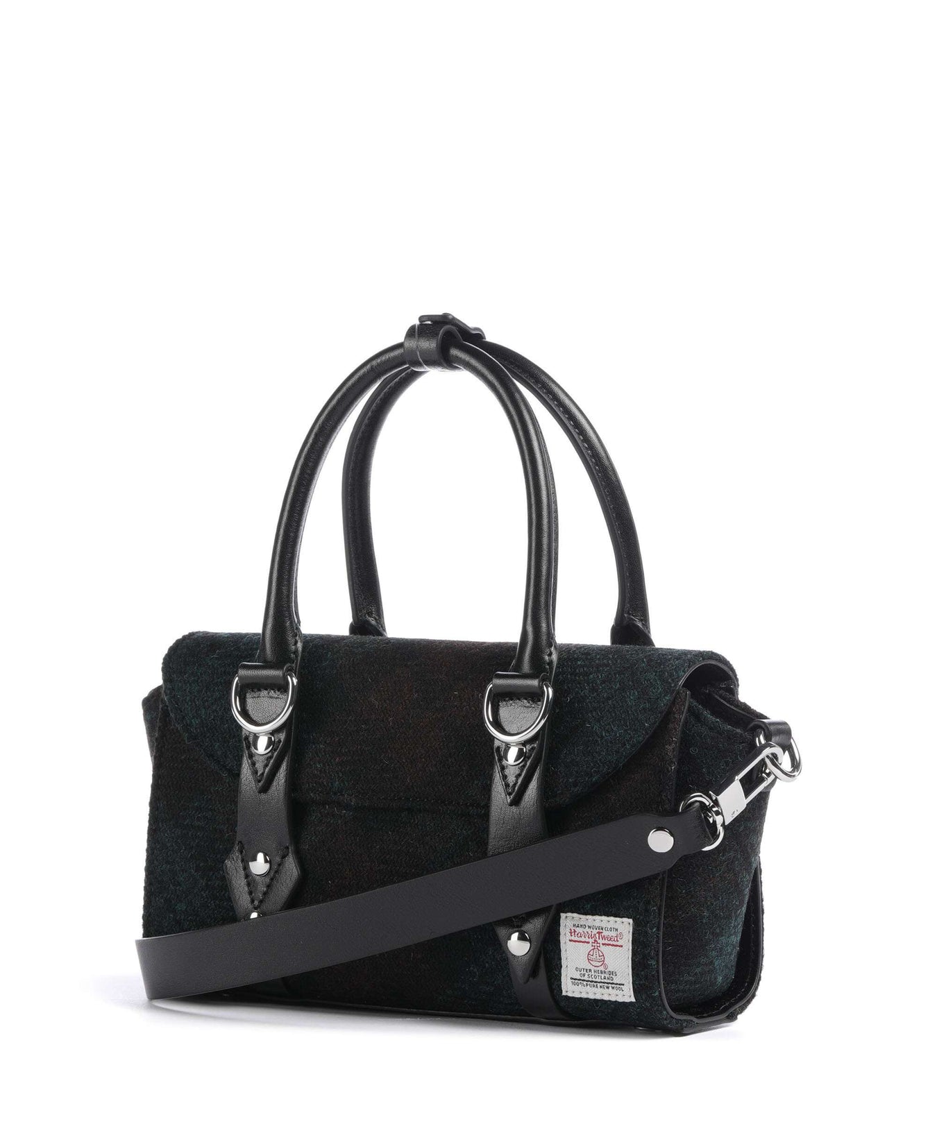 Vivienne Westwood Bettina Harris Tweed Check Mini Handbag dark check