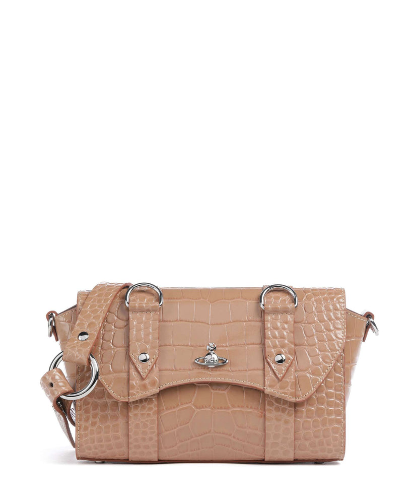 Vivienne Westwood Kimmy Embossed Croc Crossbody bag dusty pink