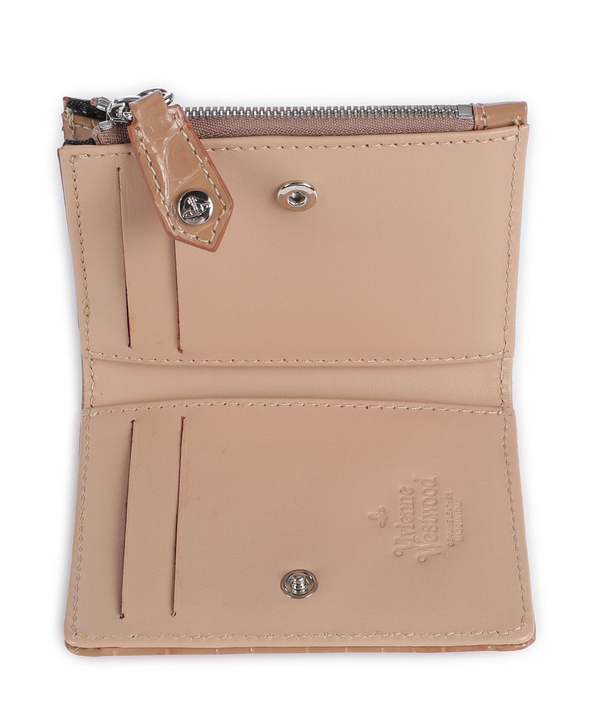 Vivienne Westwood Embossed Croc Slim Wallet dusty pink