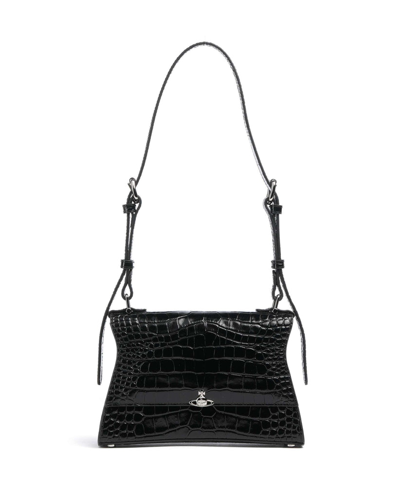 Vivienne Westwood Bianca Embossed Croc S Shoulder bag black