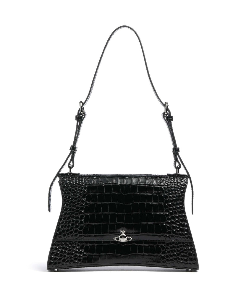 Vivienne Westwood Bianca Embossed Croc M Shoulder bag black