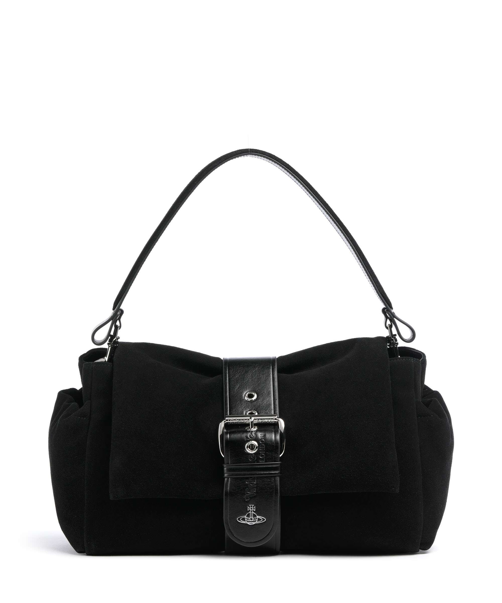 Vivienne Westwood Hazel Suede Treasure XL Shoulder bag black