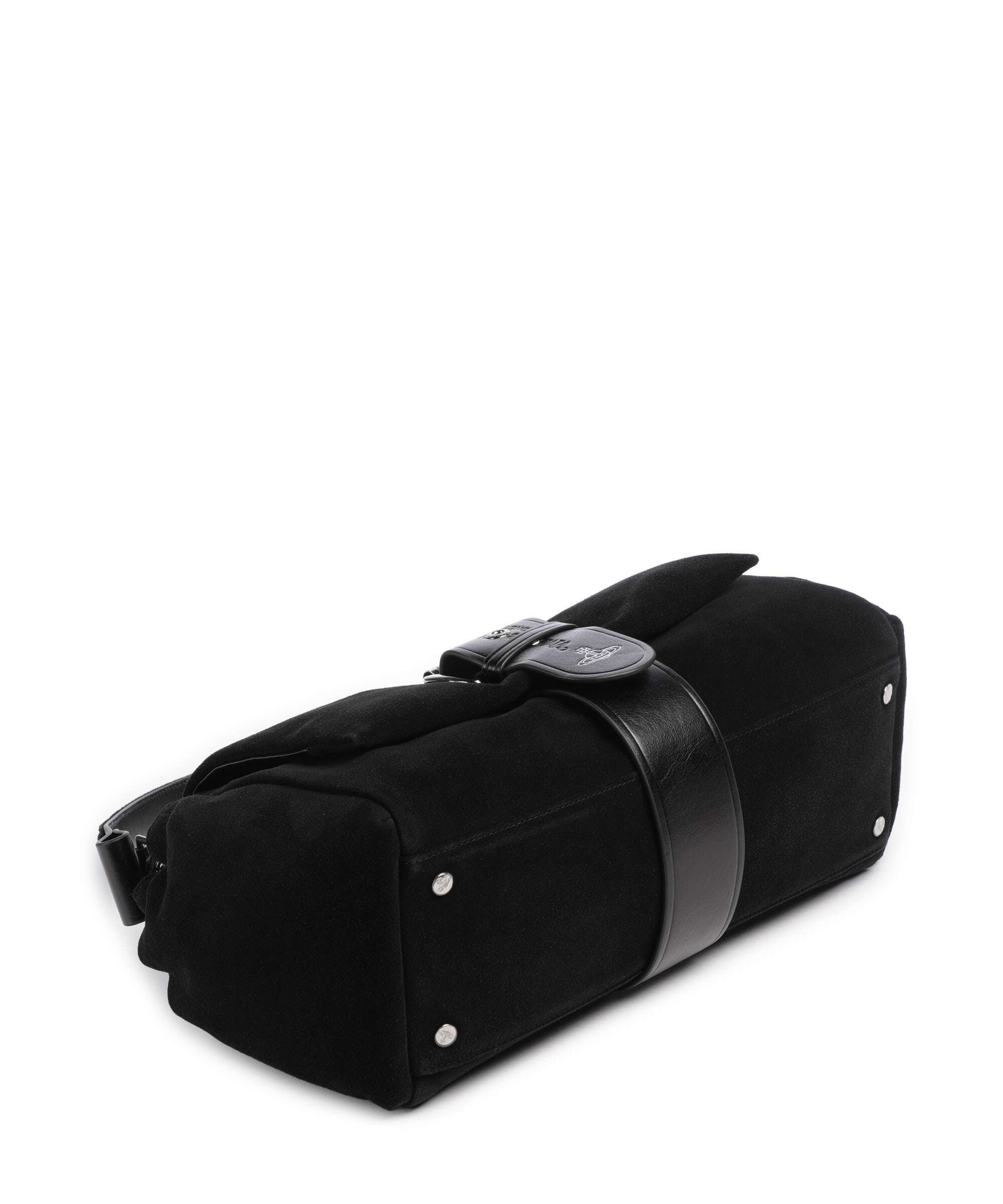 Vivienne Westwood Hazel Suede Treasure XL Shoulder bag black