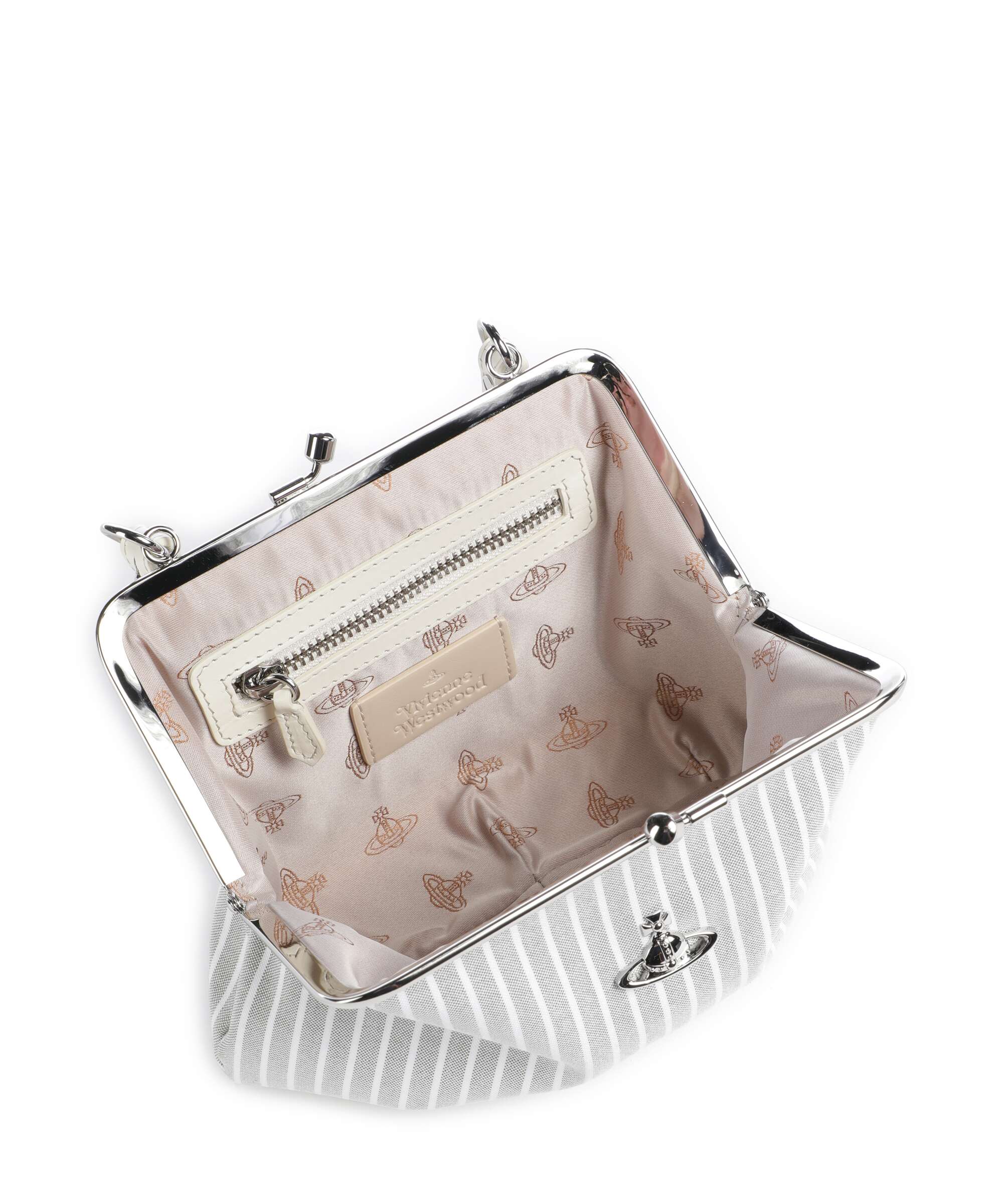 Vivienne Westwood Granny Frame Classic Oxford Shirt Handbag thyme stripe