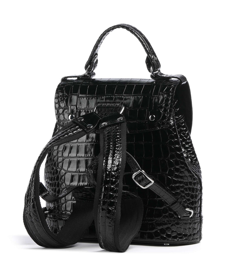 Vivienne Westwood Max Embossed Croc Small Backpack embossed cow leather black