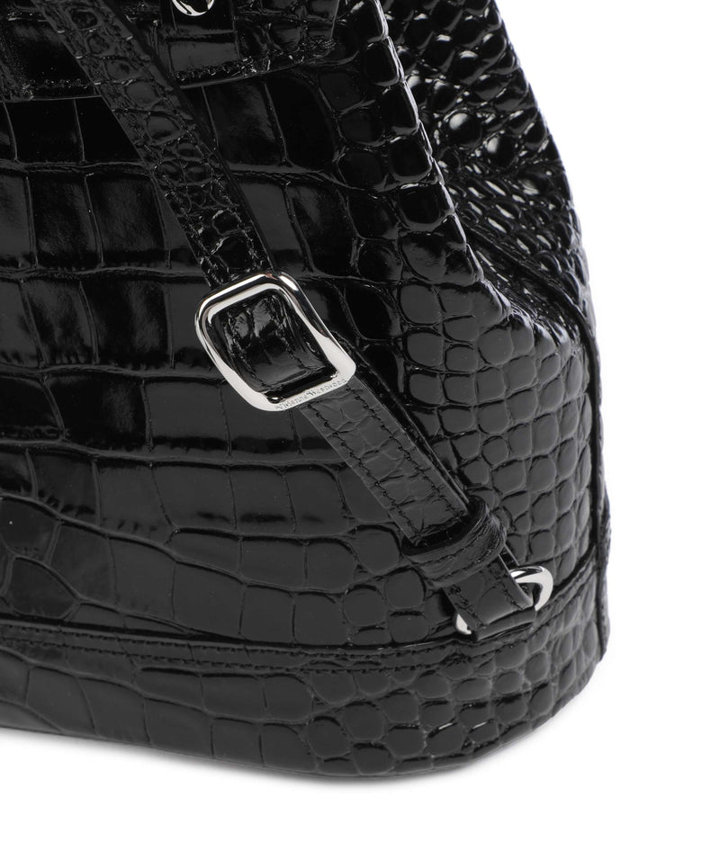 Vivienne Westwood Max Embossed Croc Small Backpack black
