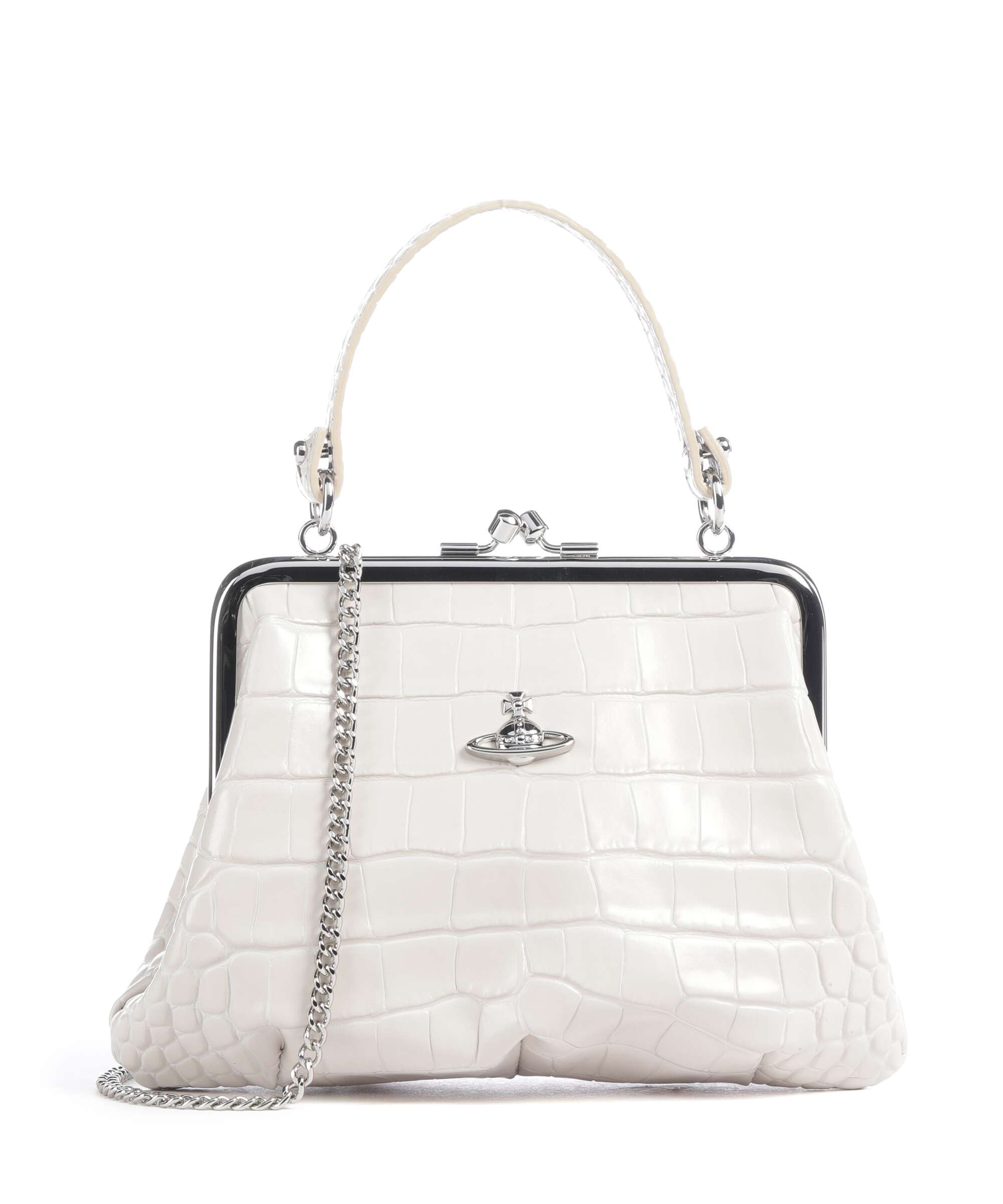 Vivienne Westwood Granny Frame Embossed Croc Handbag embossed