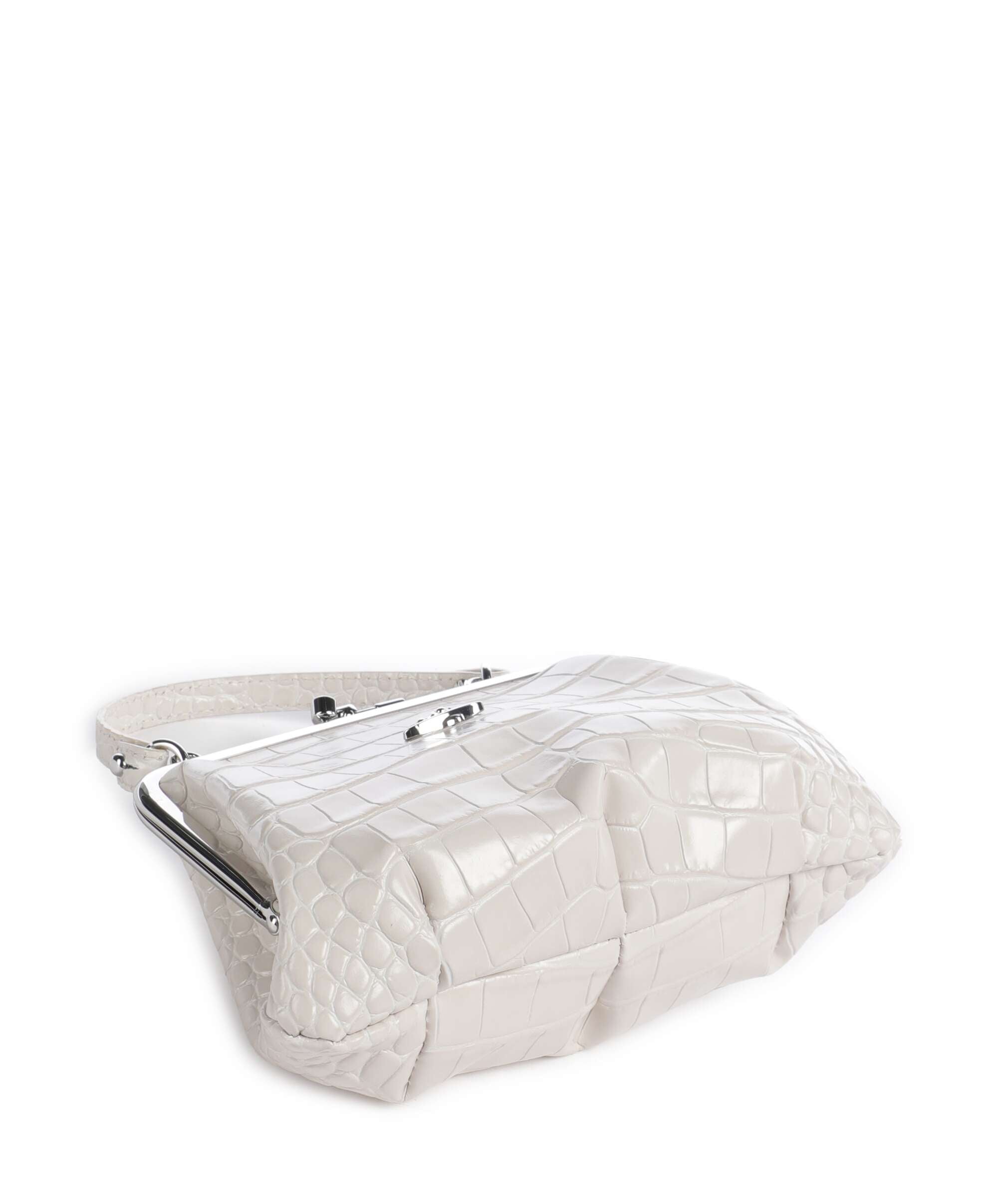 Vivienne Westwood Granny Frame Embossed Croc Handbag pearl white