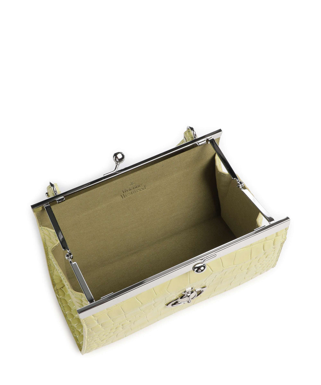Vivienne Westwood Doll Frame Embossed Croc XL Handbag lime green