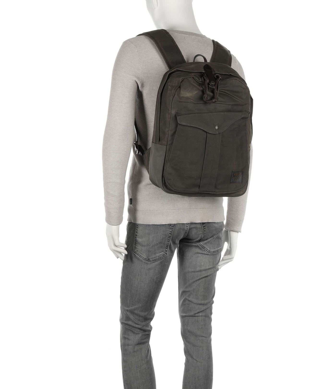 Filson Oil Finish Tin Cloth Journeyman Backpack otter green