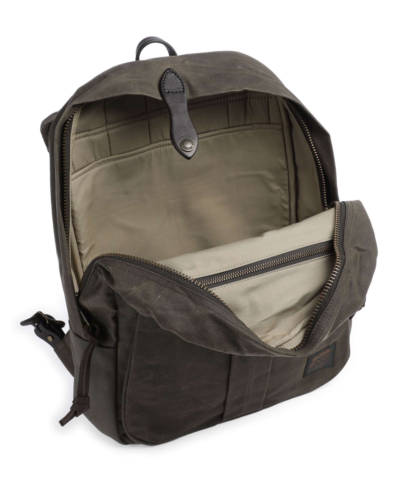 Filson Oil Finish Tin Cloth Journeyman Backpack otter green