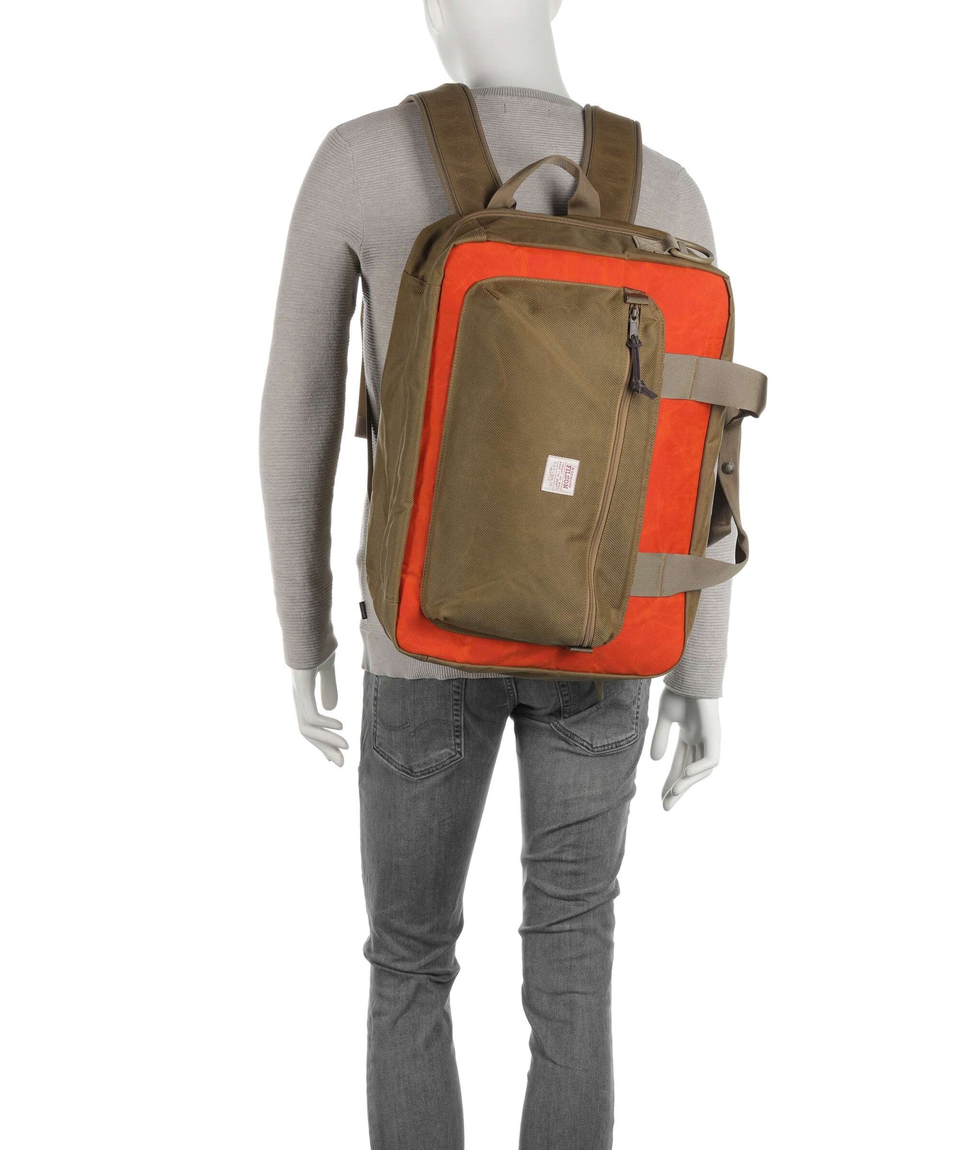 Filson Cordura Nylon Surveyor Pullmann Pack Backpack bag dark tan/flame