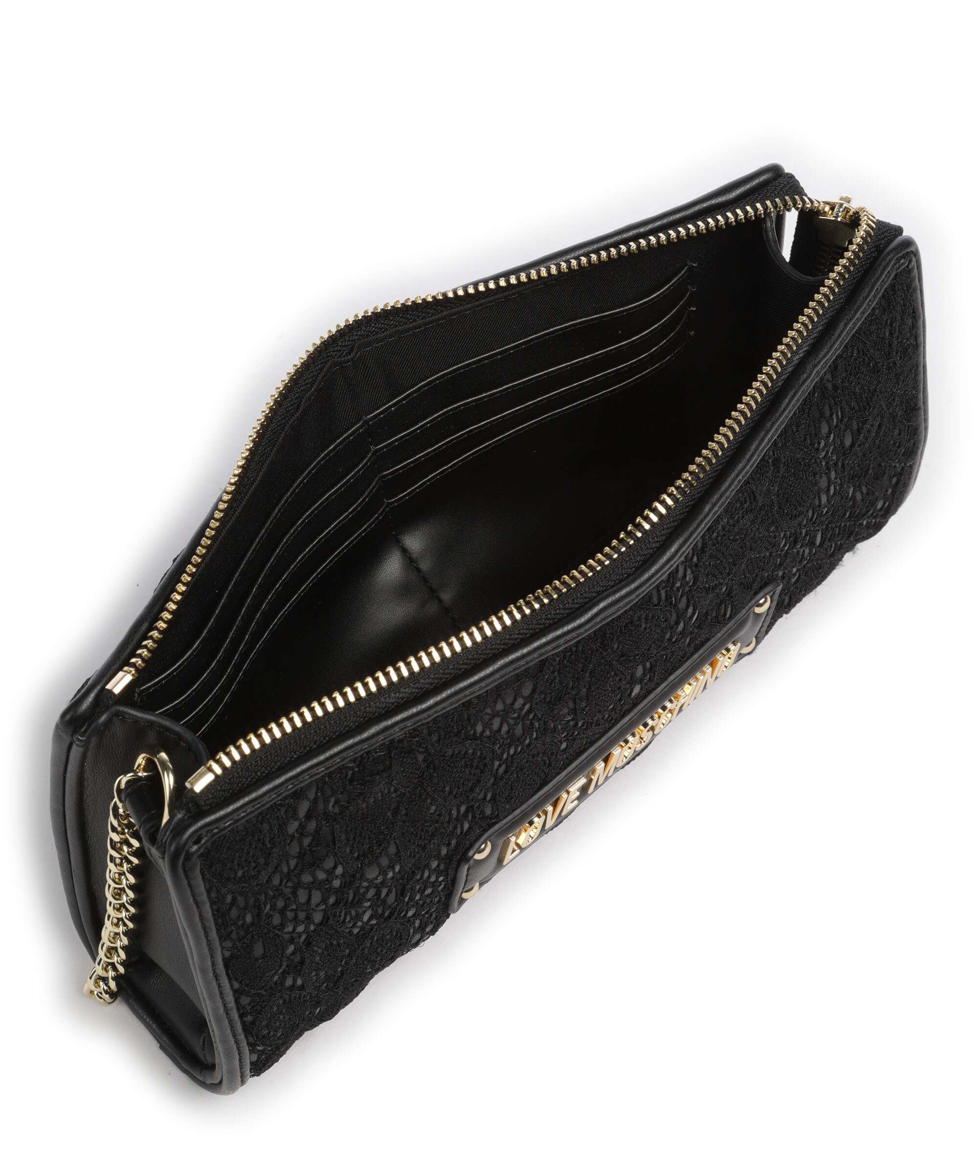 Love Moschino Quilted Lace Shoulder bag nero