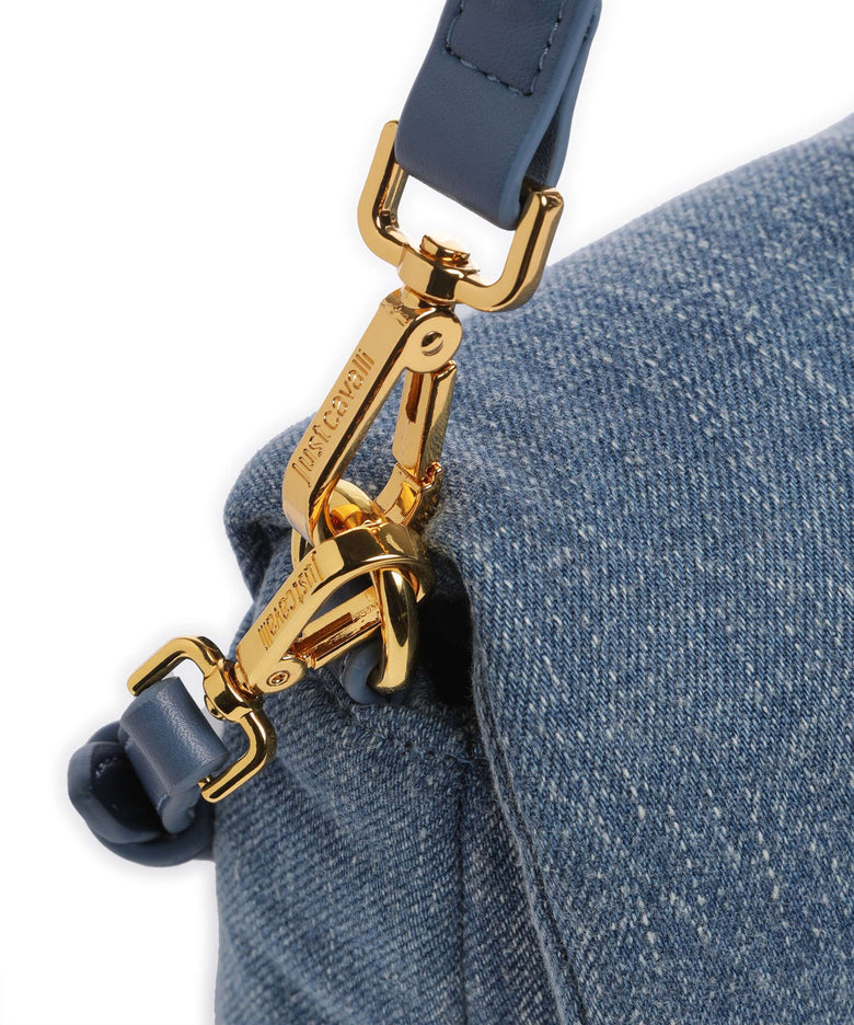 Just Cavalli Iconic Snakes Puffy Shoulder bag indaco chiaro
