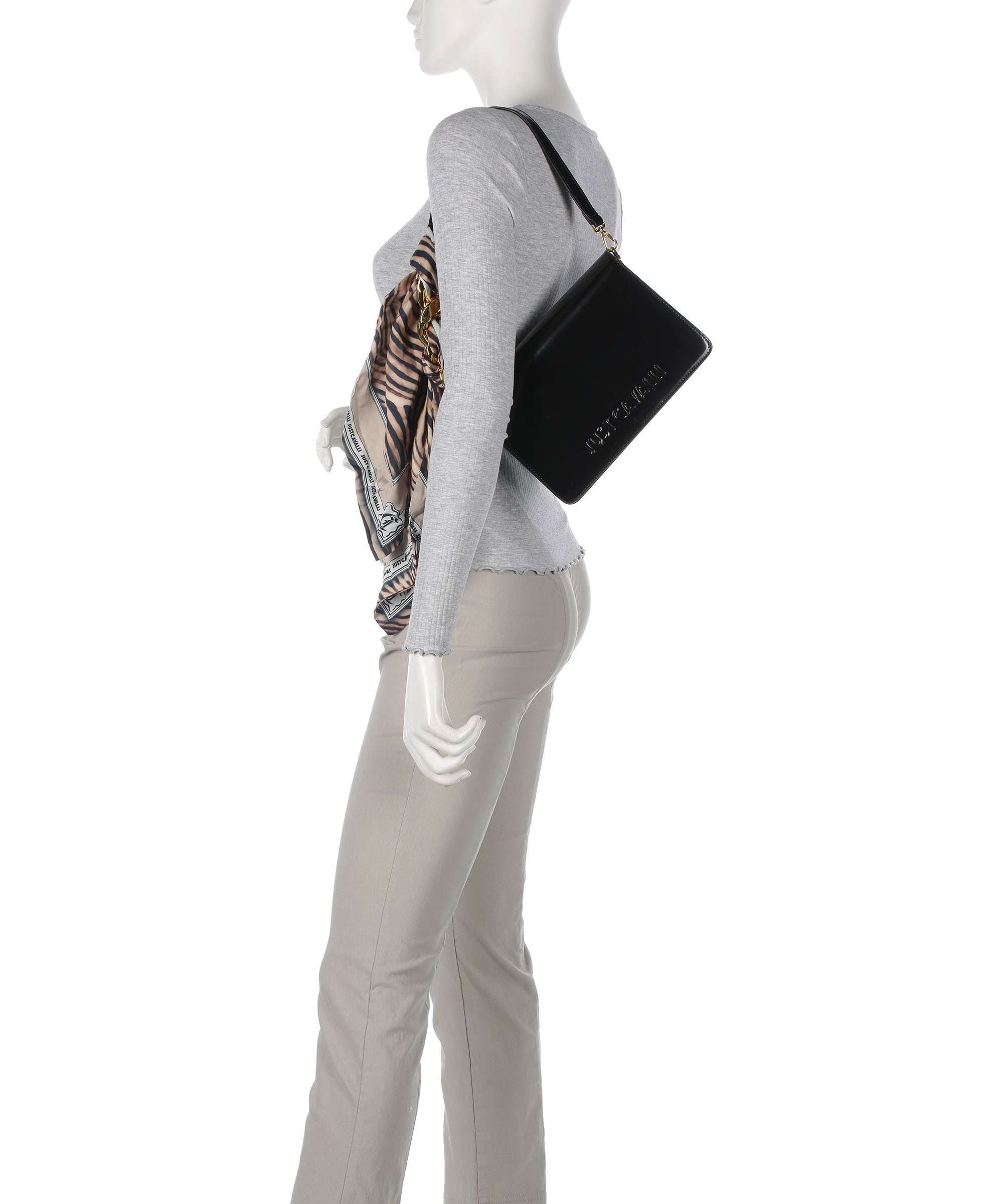 Just Cavalli Chain Foulard Shoulder bag black