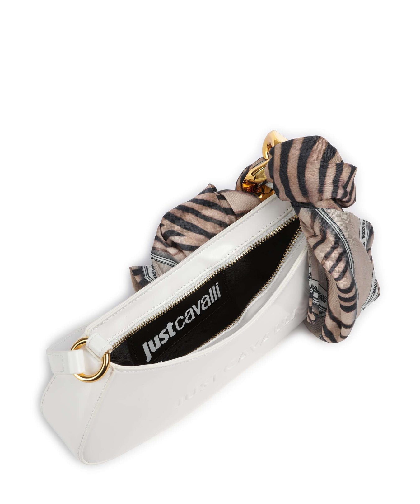 Just Cavalli Chain Foulard Shoulder bag white