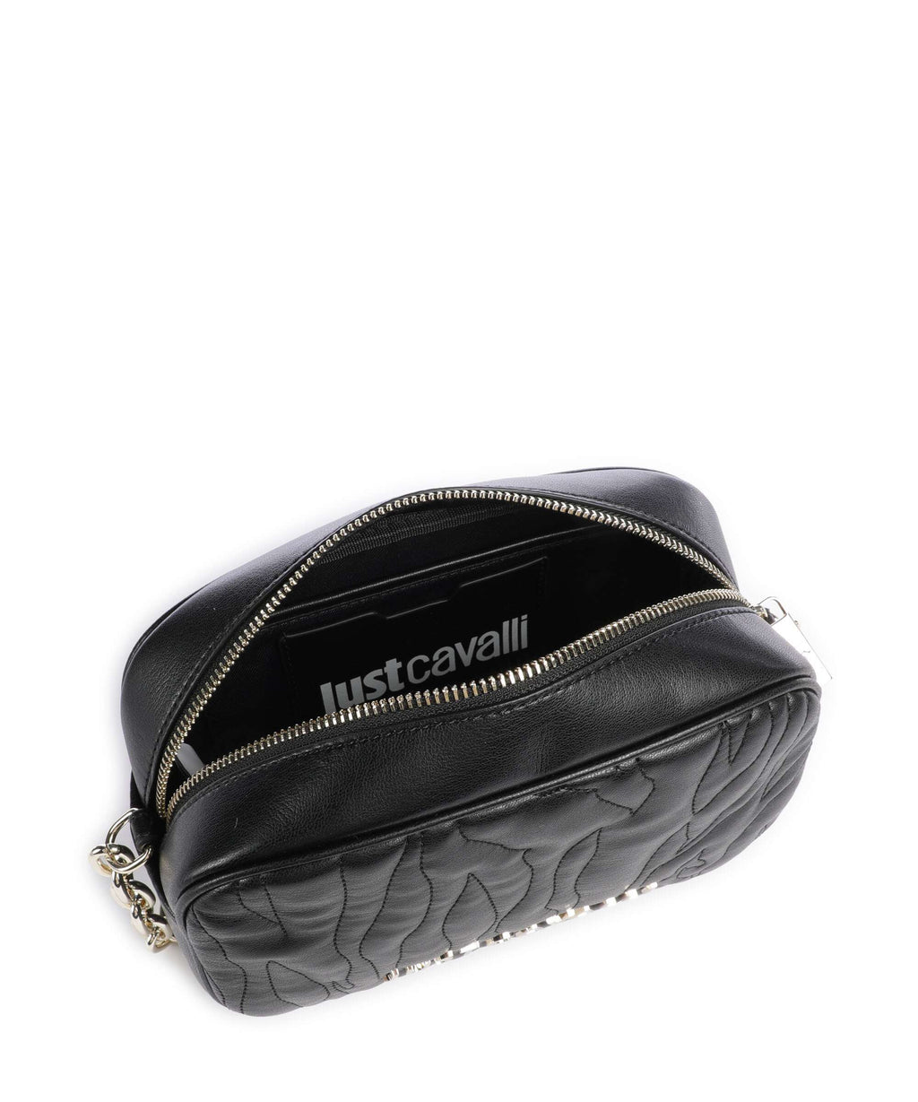 Just Cavalli Quilted Zebra Crossbody bag black
