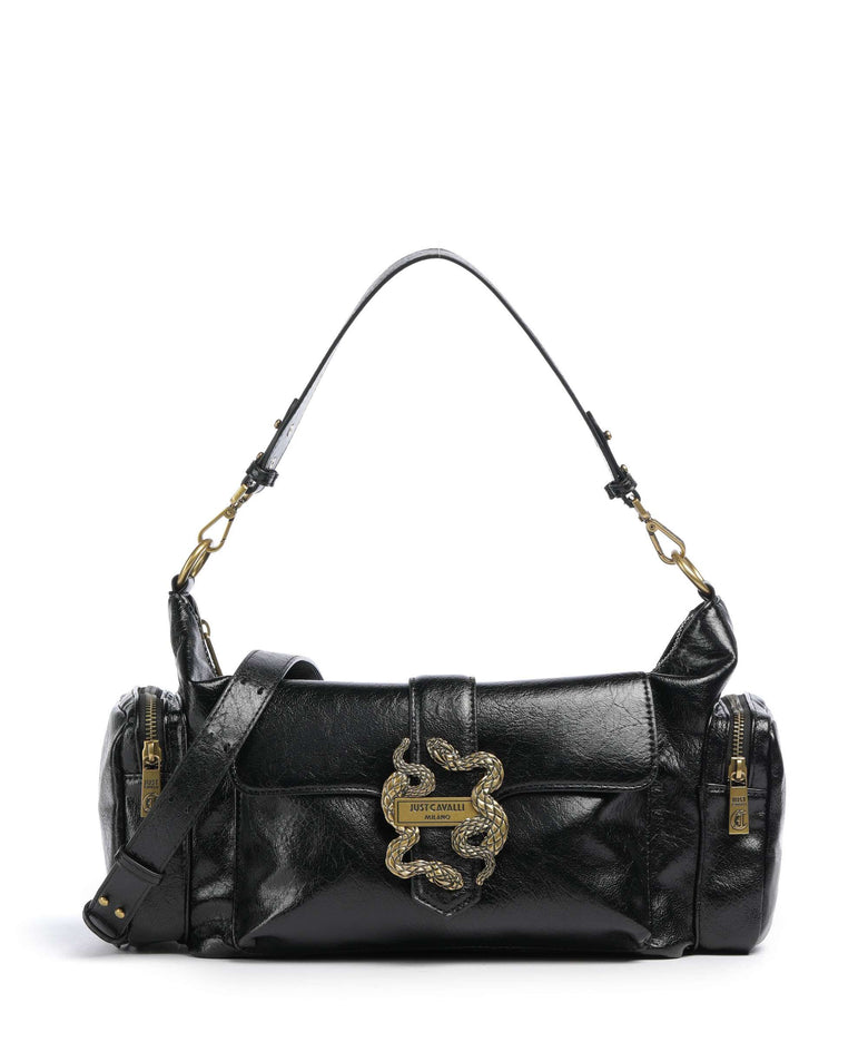 Just Cavalli Iconic Snakes Pockets Shoulder bag black