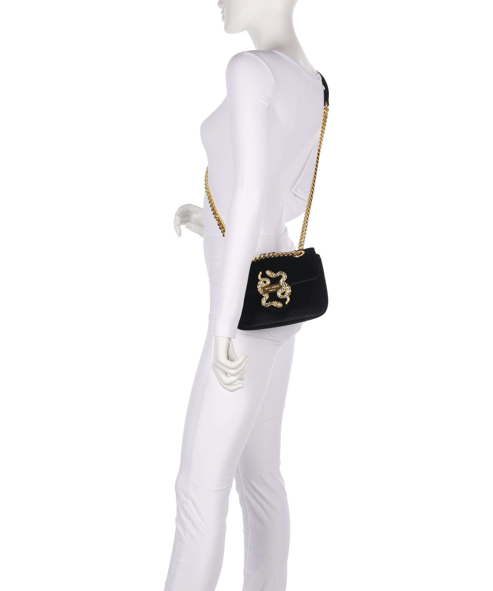 Just Cavalli Iconic Snakes Puffy Shoulder bag black