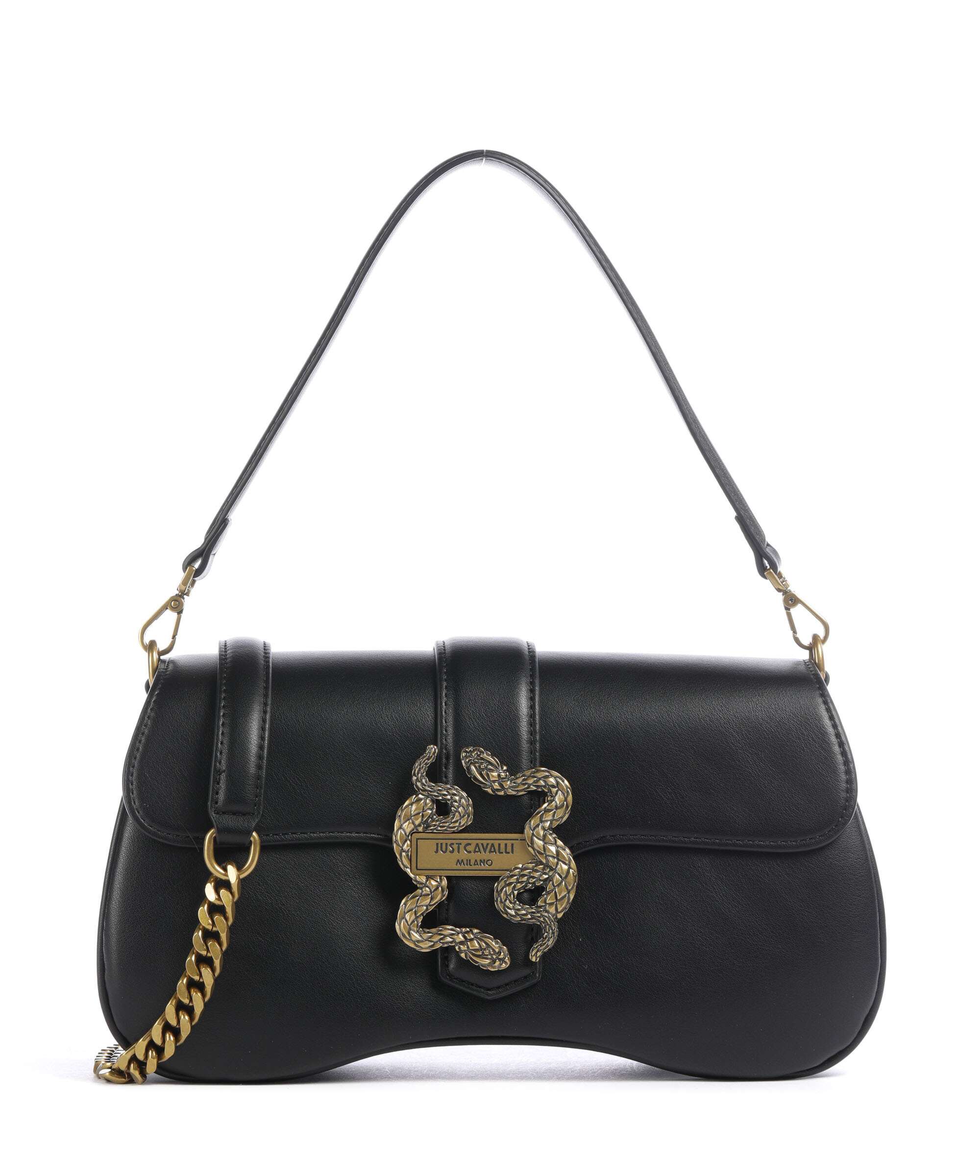 Just Cavalli Iconic Snakes Shoulder bag black