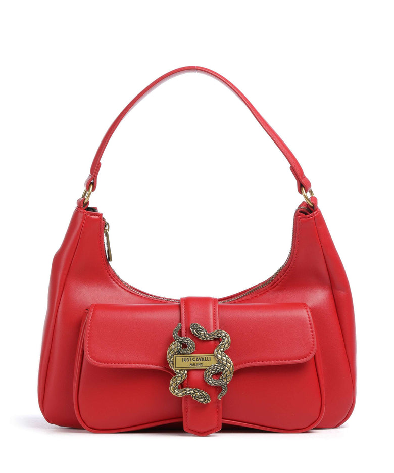 Just Cavalli Iconic Snakes Shoulder bag tango red
