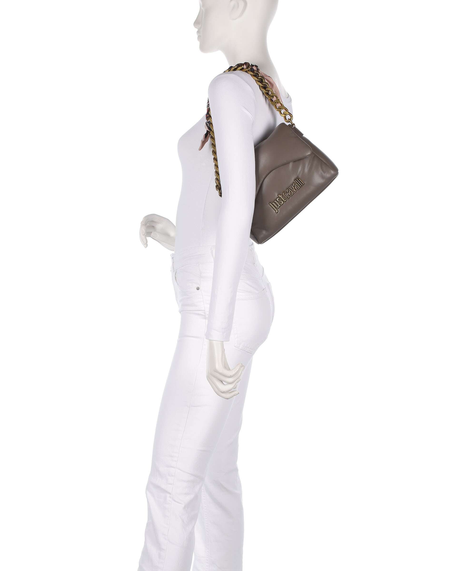Just Cavalli Puffy Foulard Shoulder bag taupe