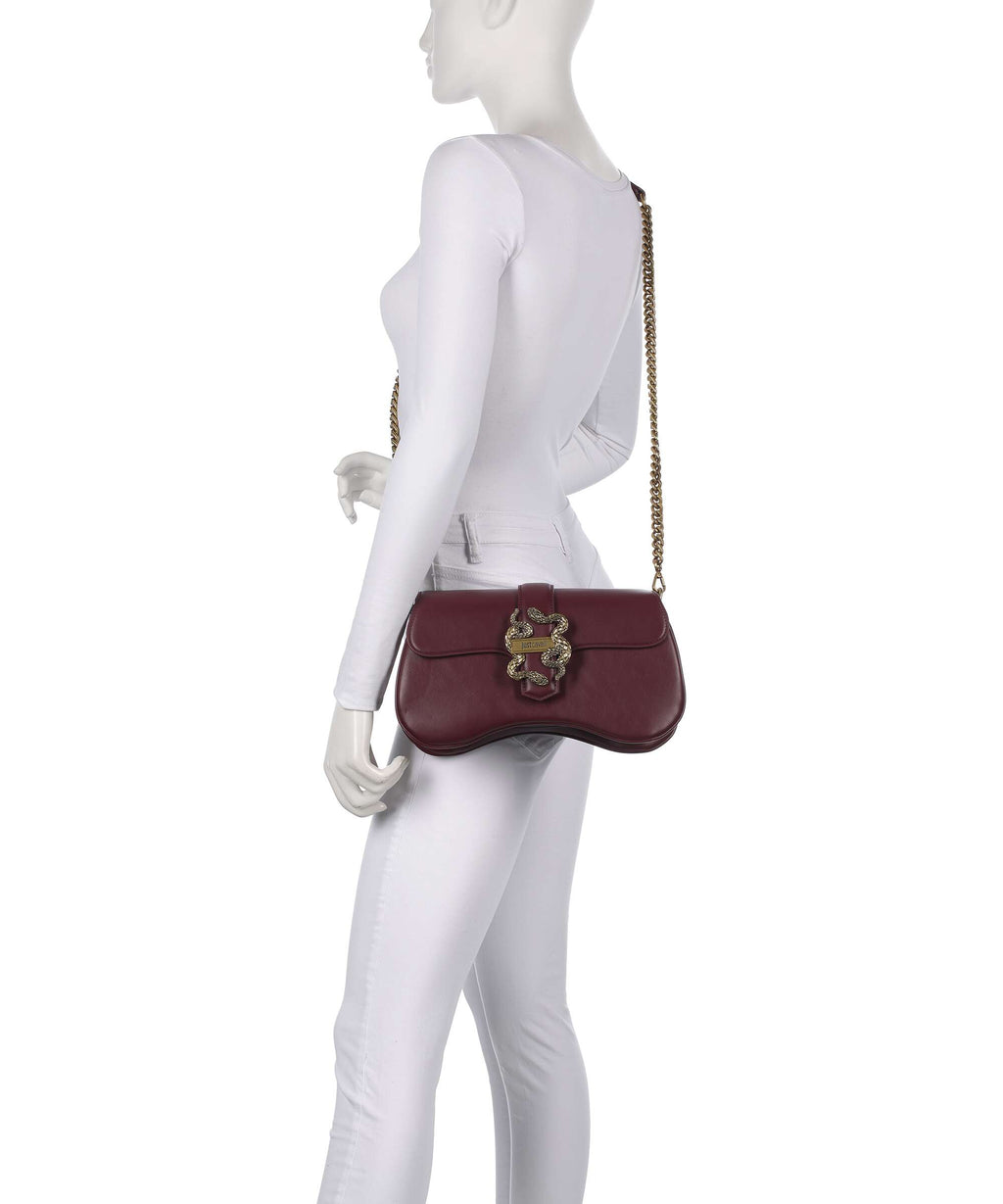 Just Cavalli Iconic Snakes Shoulder bag cordovan