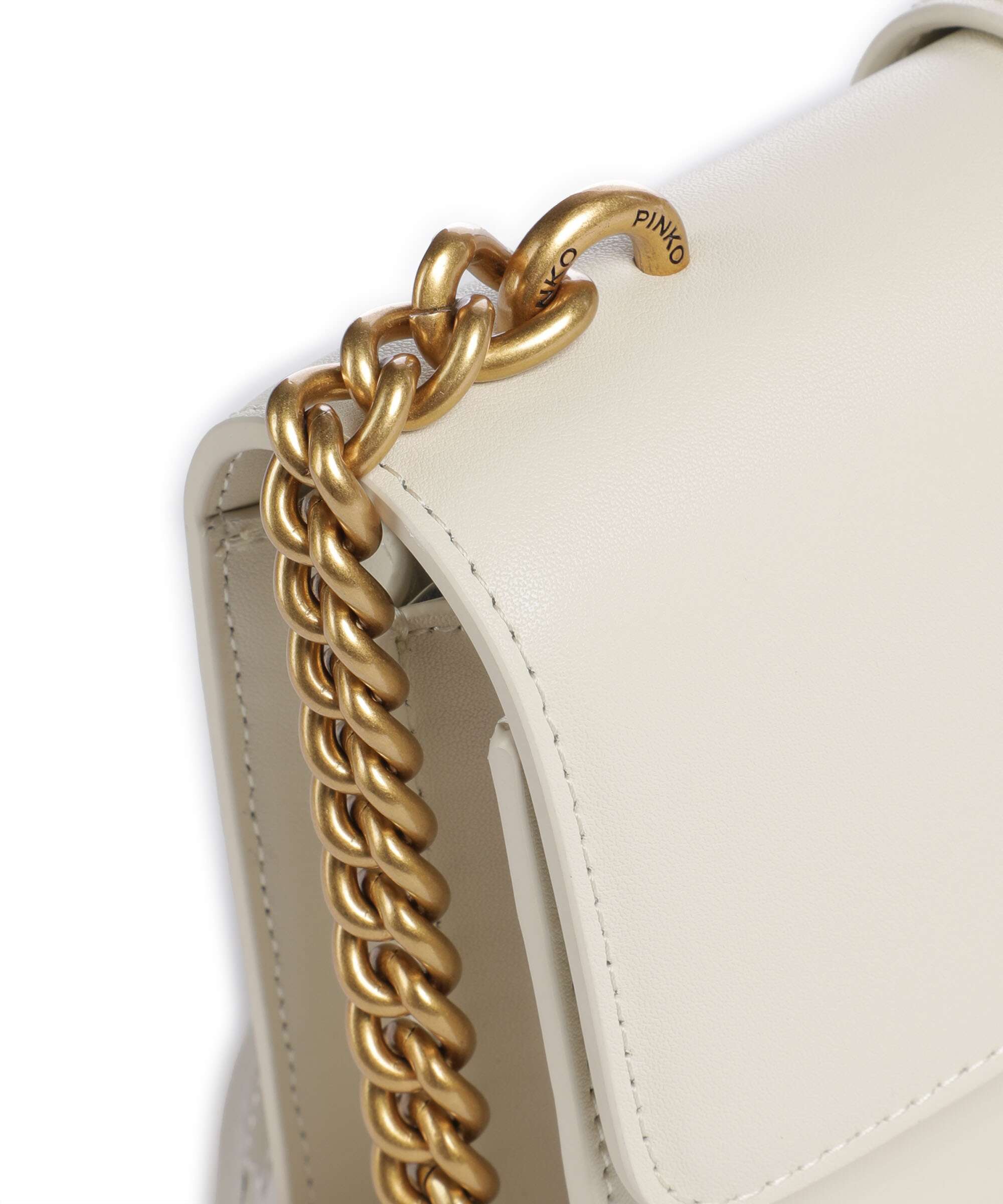 Pinko Love One Mini Crossbody bag bianco seta/antique gold