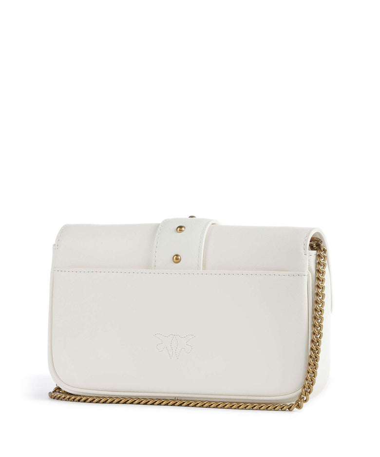 Pinko Love One Pocket Crossbody bag bianco seta/antique gold