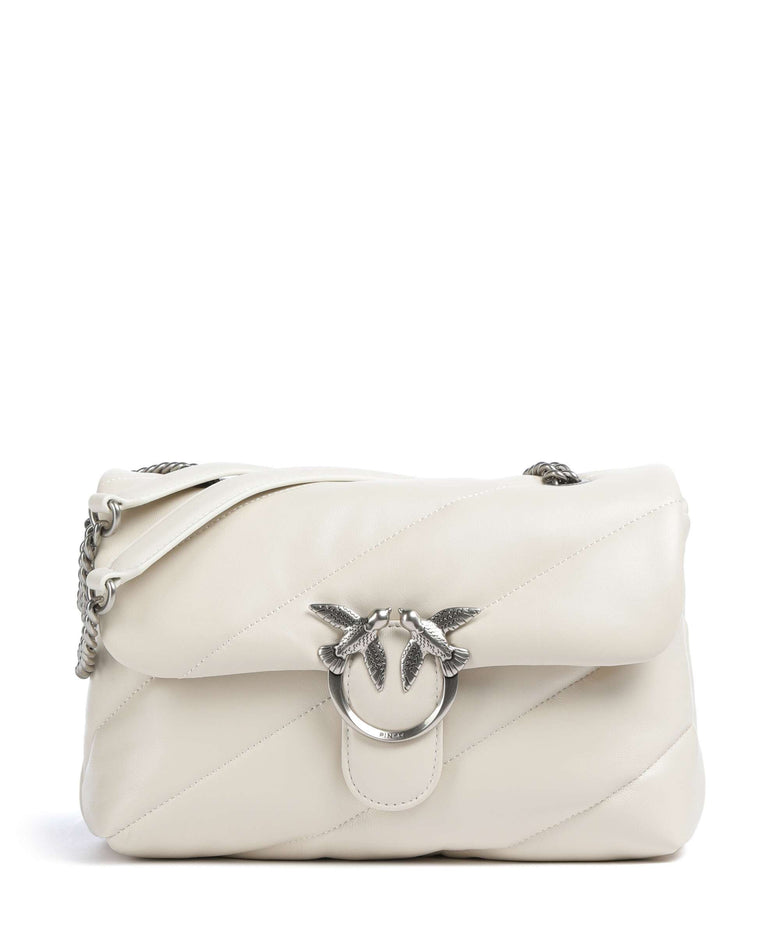 Pinko Love Puff Classic Shoulder bag bianco seta/old silver