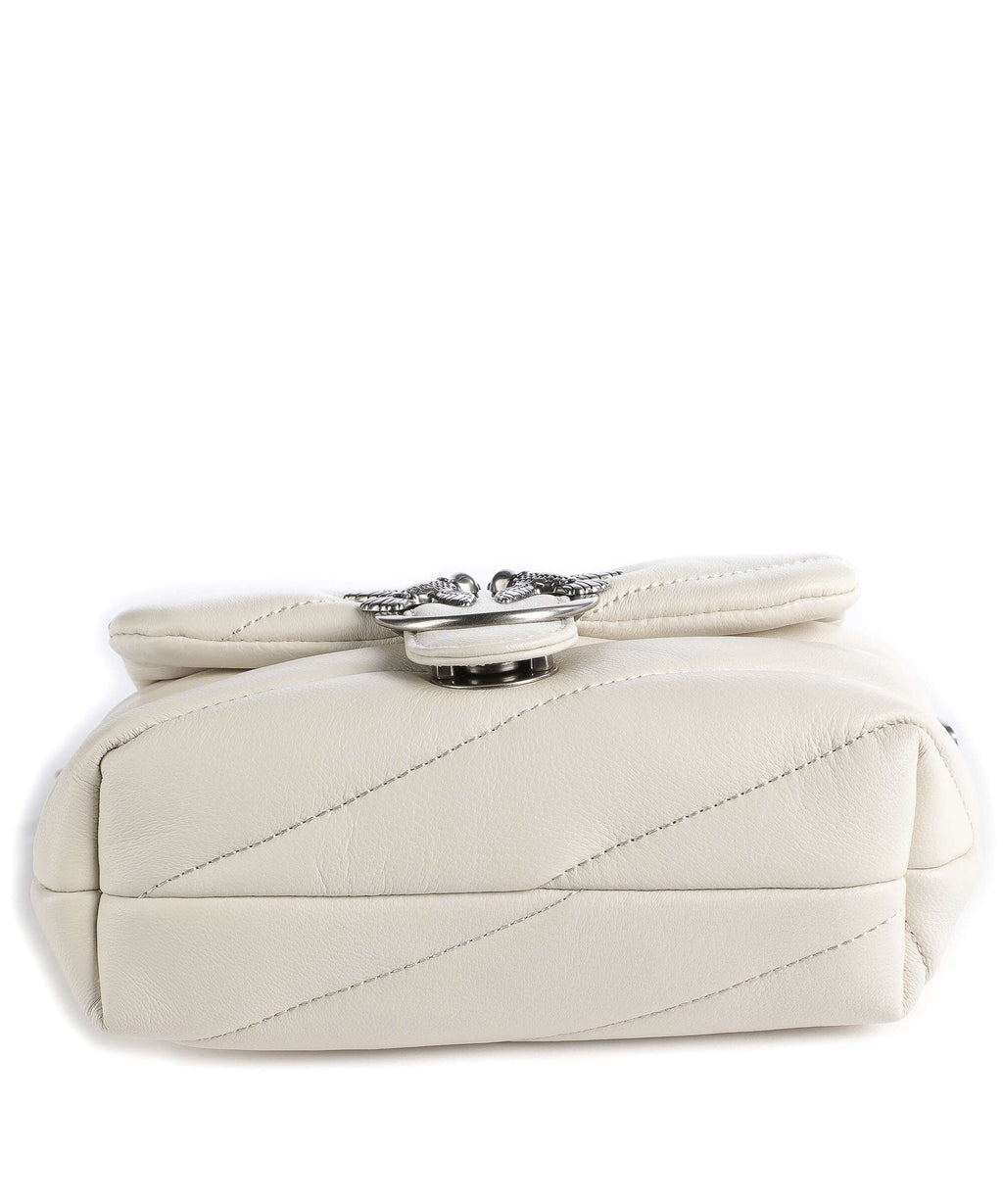 Pinko Love Puff Baby Shoulder bag bianco seta/old silver