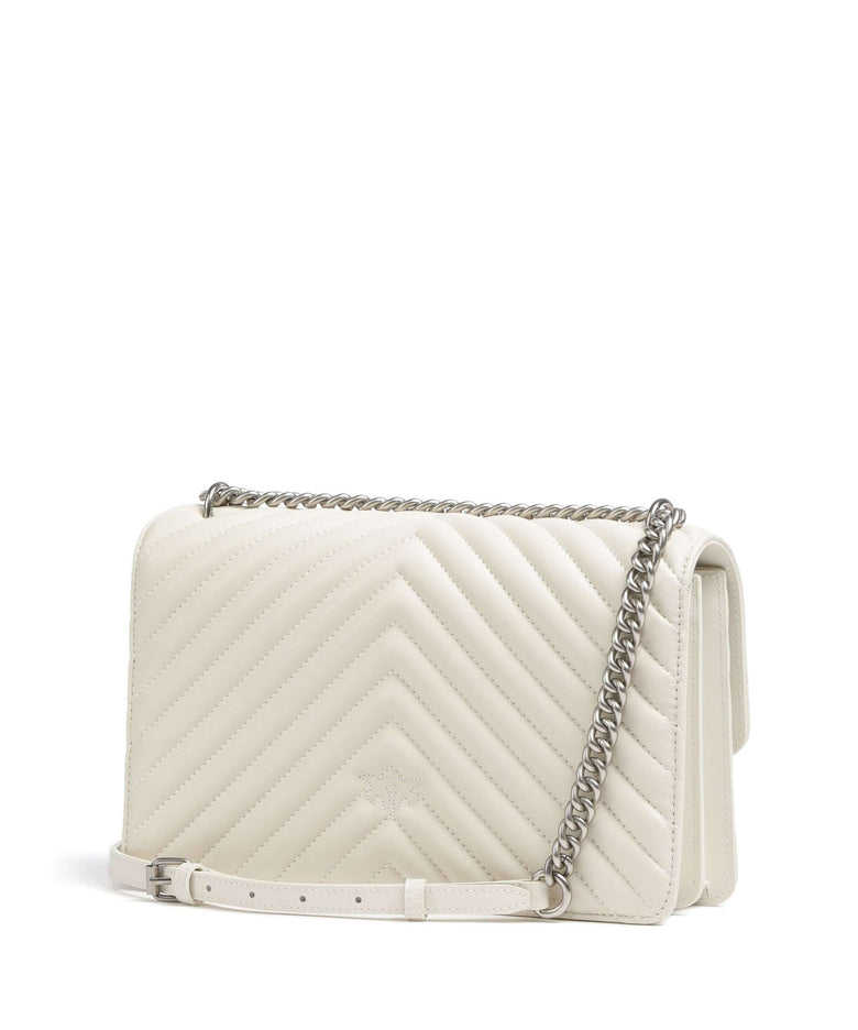 Pinko Love One Classic Shoulder bag bianco seta/old silver