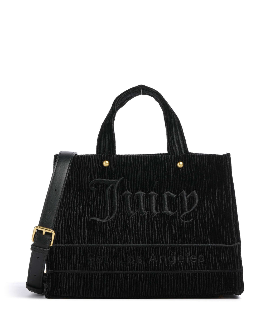 Juicy Couture Iris Crinkled Velvet M Handbag cotton, polyester black ...
