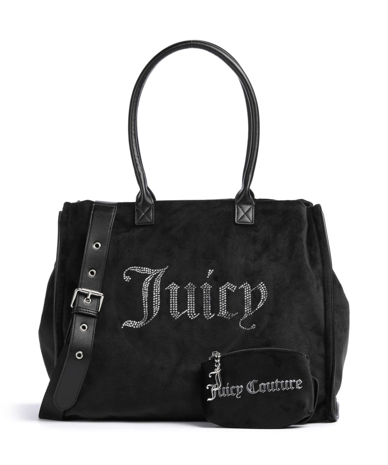 Juicy Couture Iris Velvet Rhinestones L Tote bag black