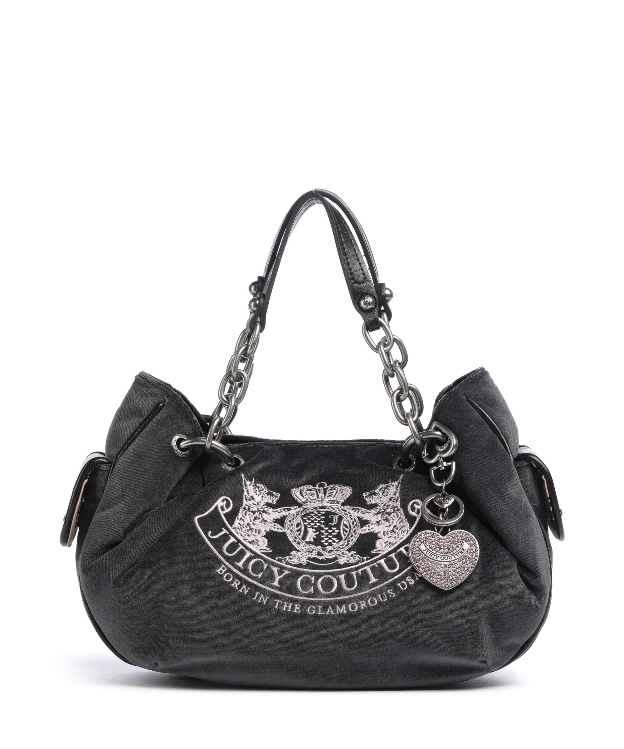 Juicy Couture Daydreamer Classic Crest M Hobo bag velvet fabric