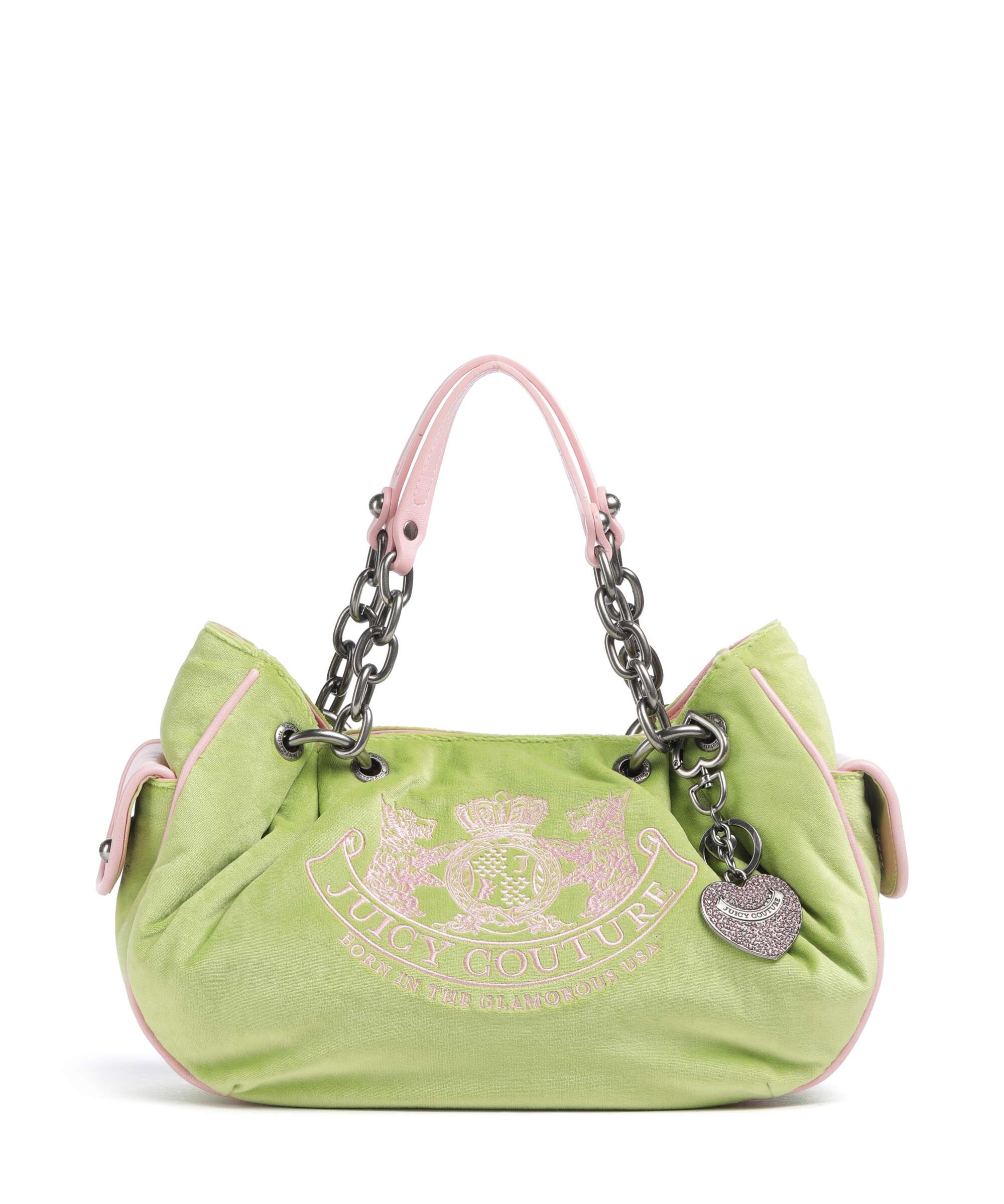Juicy Couture ミントグリーン ハンドバッグ Juicy Couture Daydreamer Classic Crest M Hobo bag velvet fabric