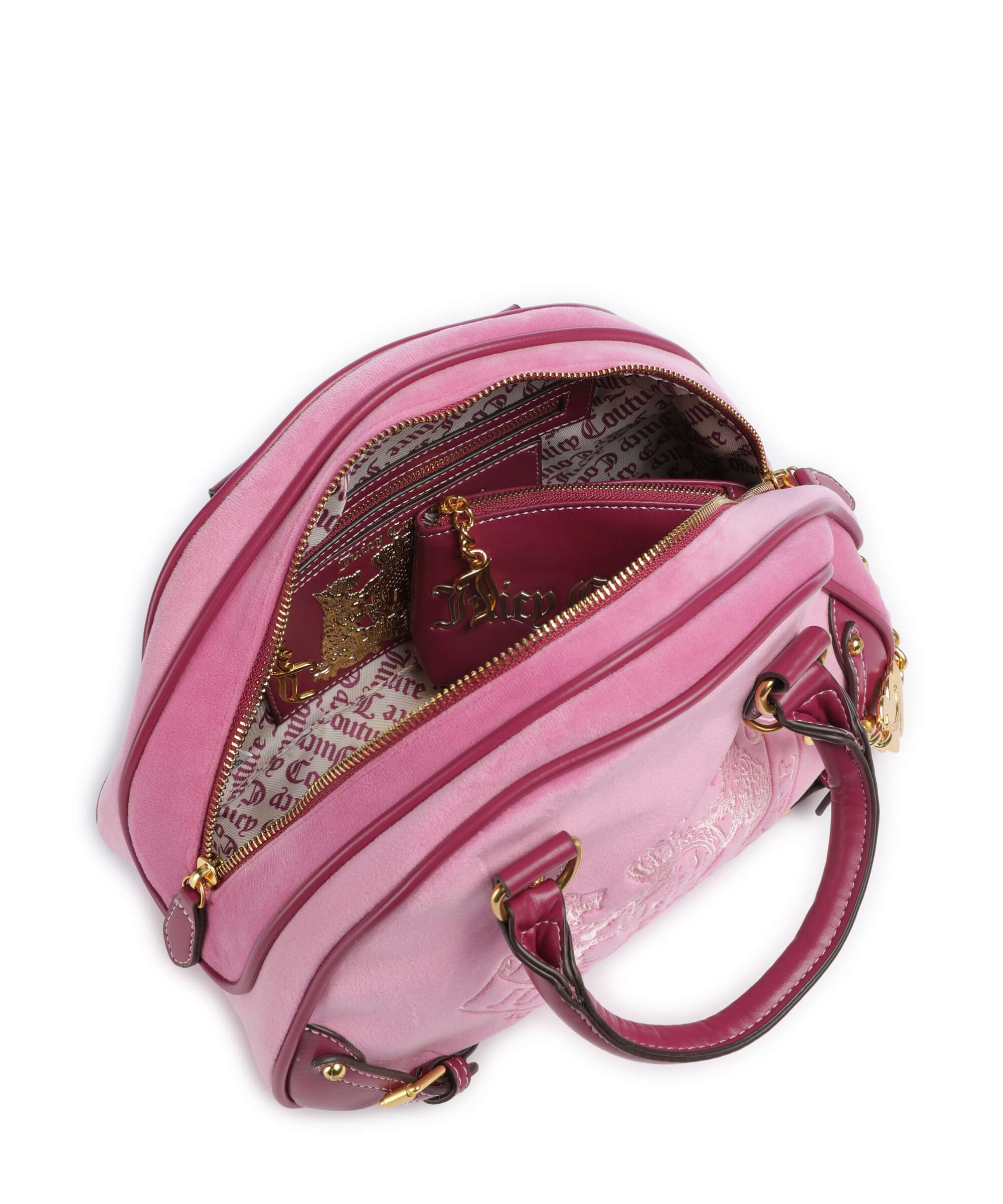 Juicy Couture Twig Narrative Velvet Handbag super pink