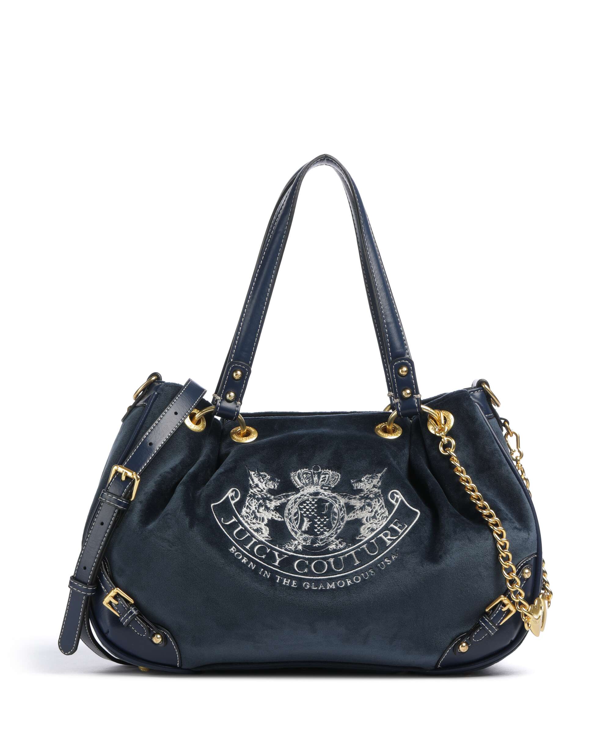 Juicy Couture Twig Narrative Velvet M Hobo bag velvet fabric blue