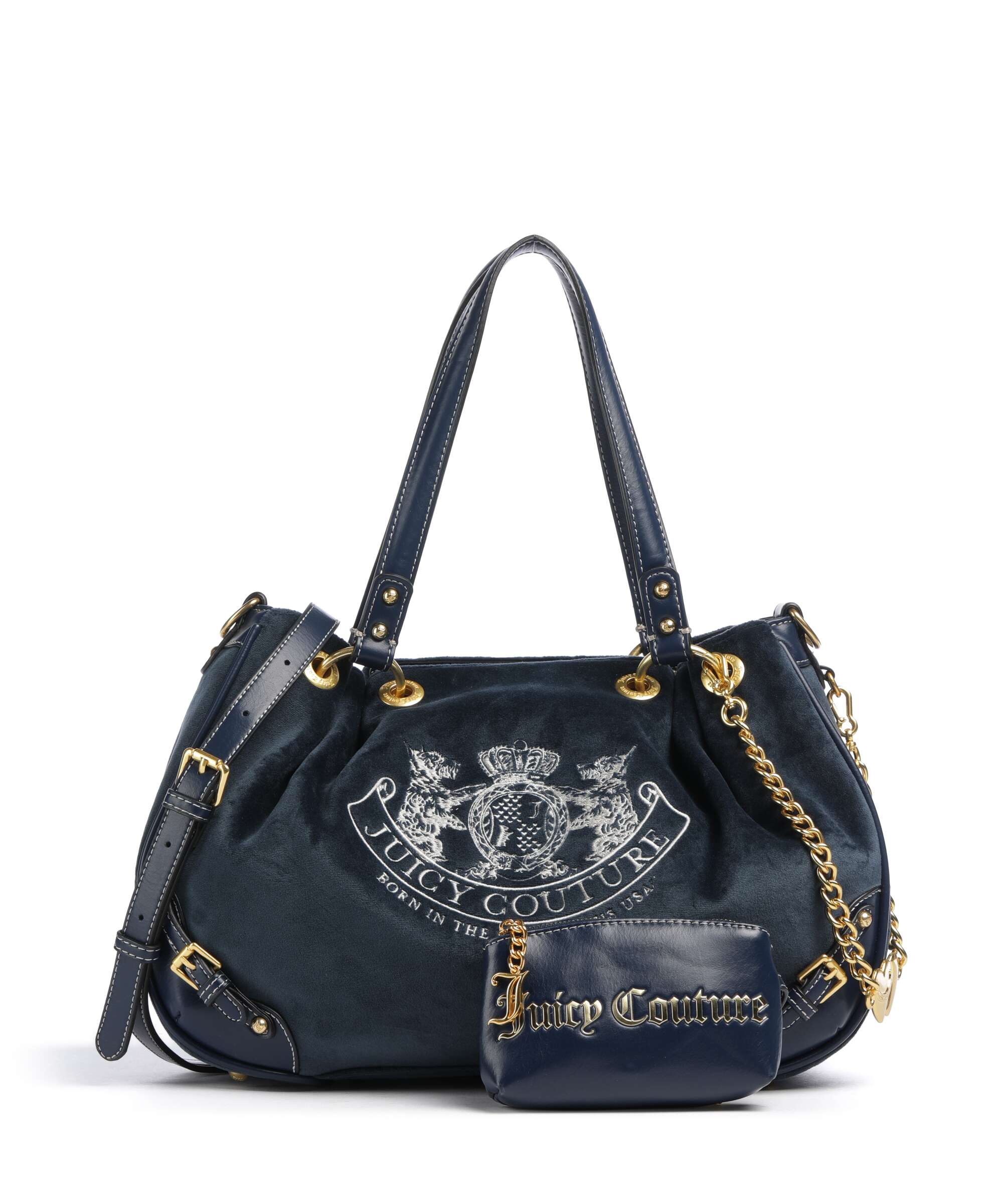 Juicy Couture Twig Narrative Velvet M Hobo bag velvet fabric blue