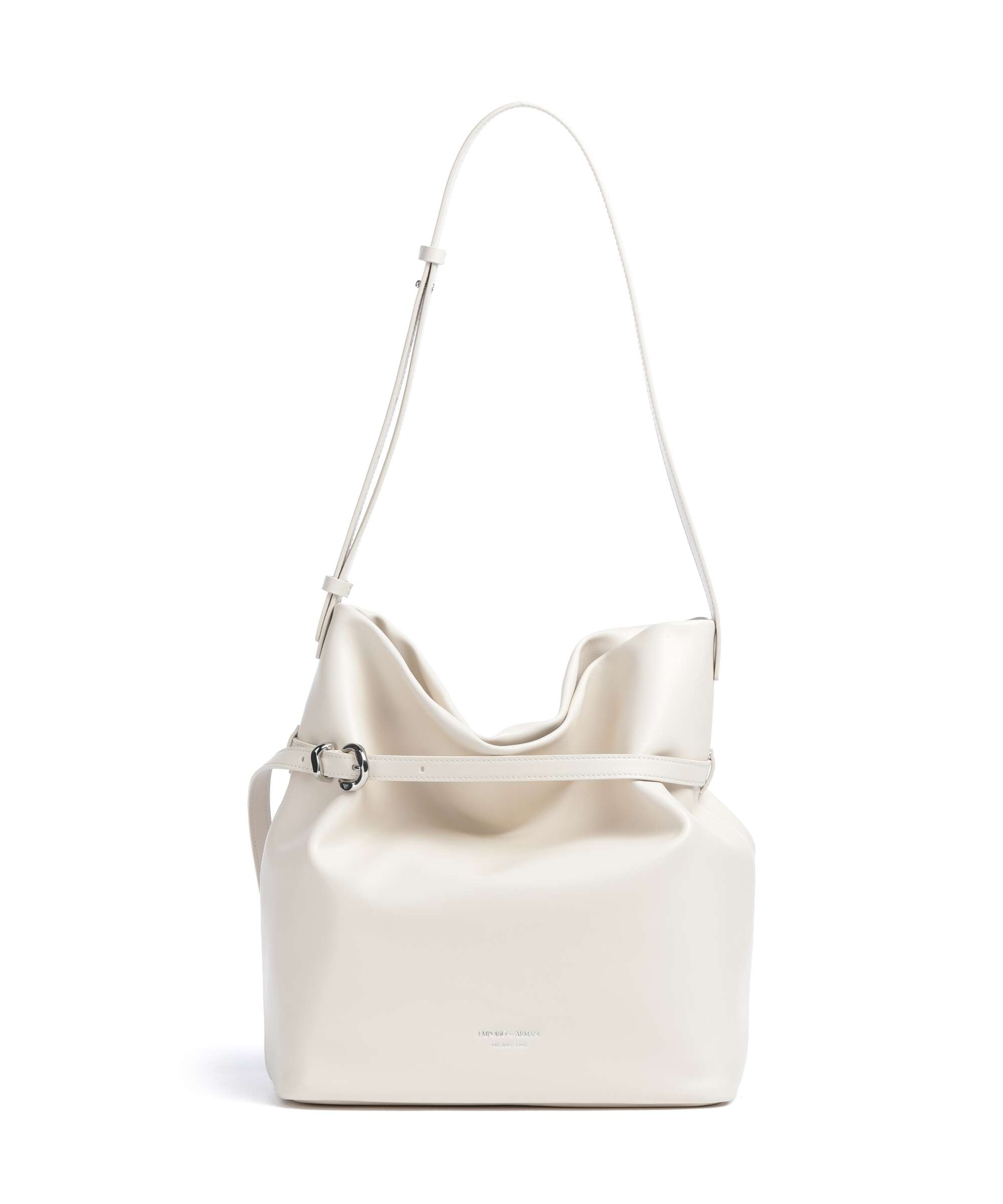 Emporio Armani Deva M Bucket bag fine grain cow leather marble