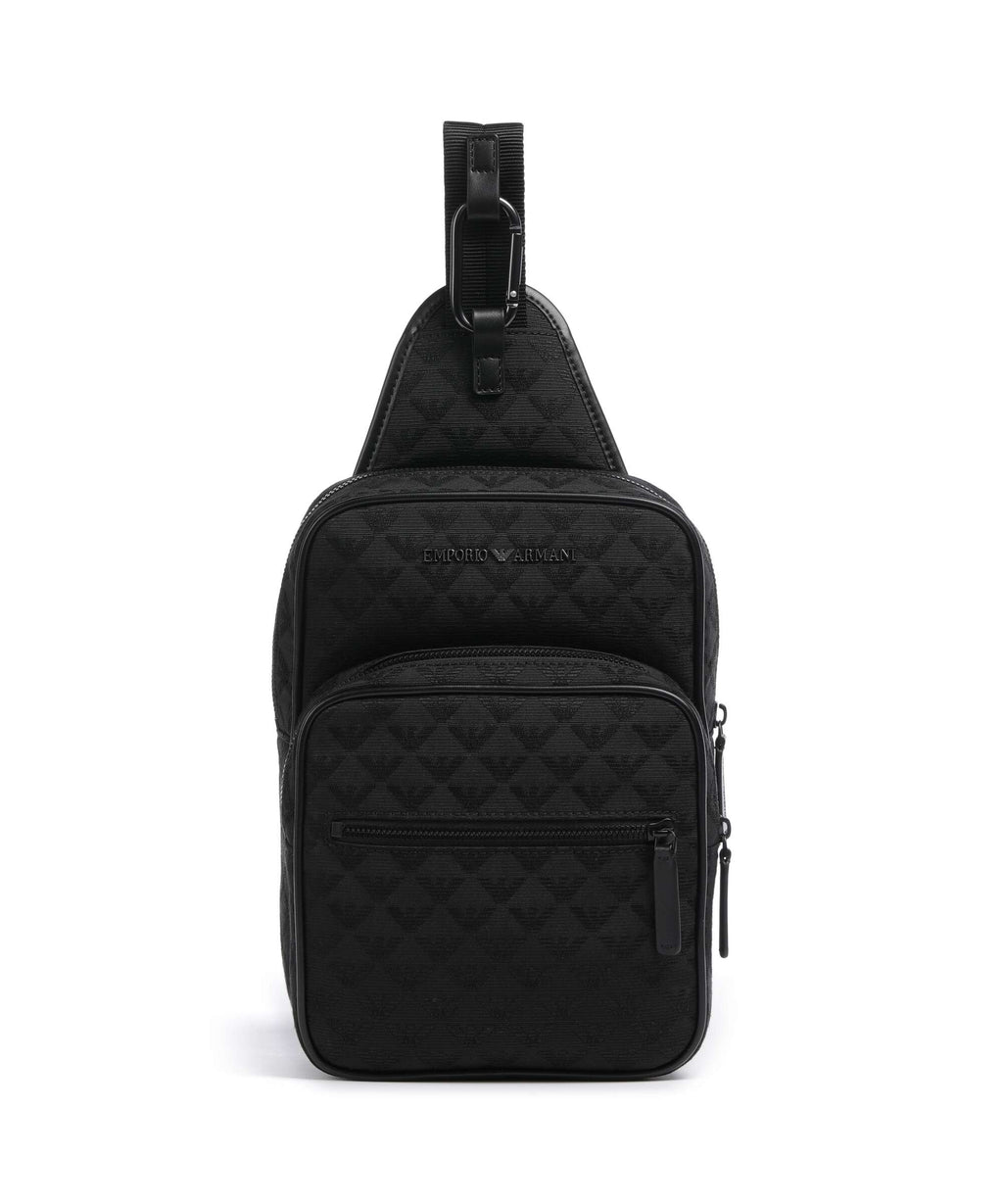 Emporio Armani Omnia Jacquard Sling bag black