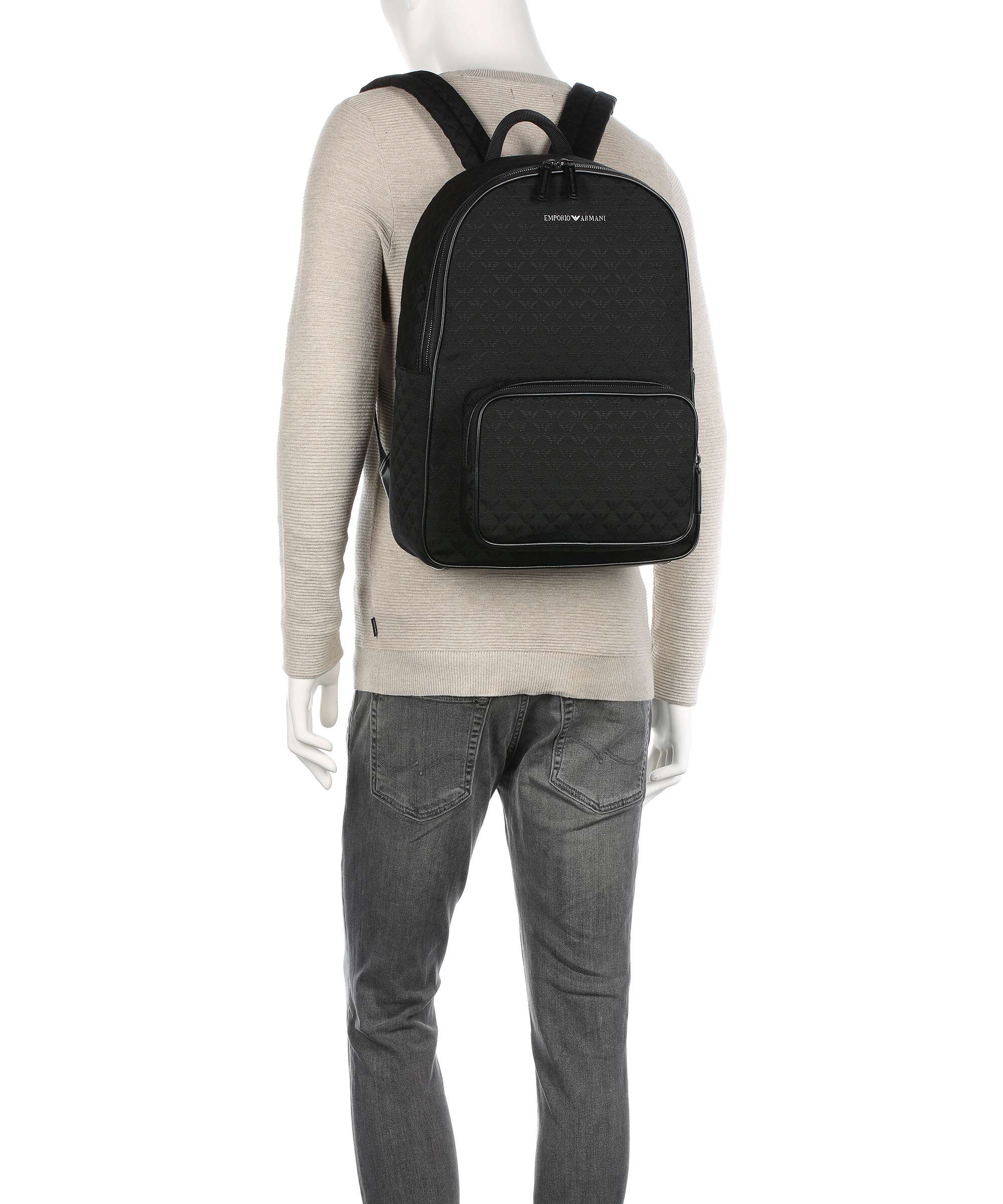 Emporio Armani Omnia Jacquard Backpack black